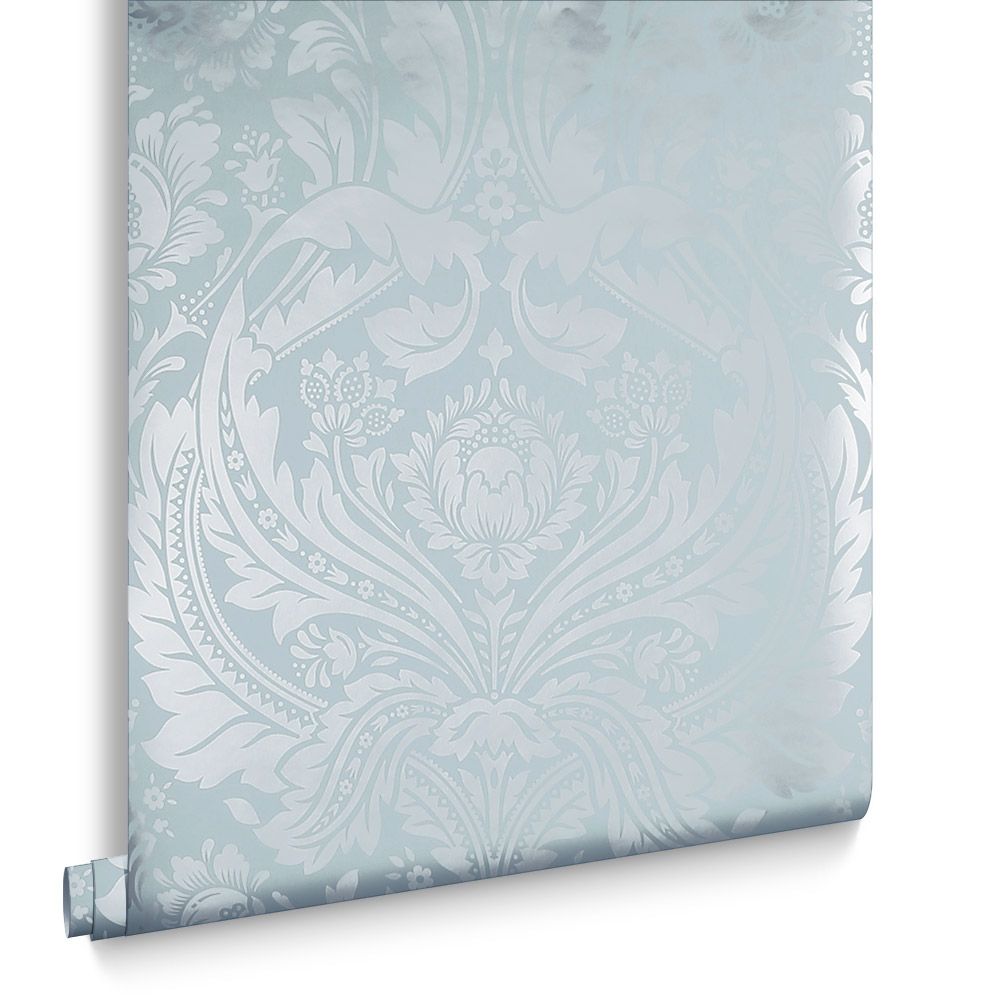 Teal Damask Wallpaper - HD Wallpaper 