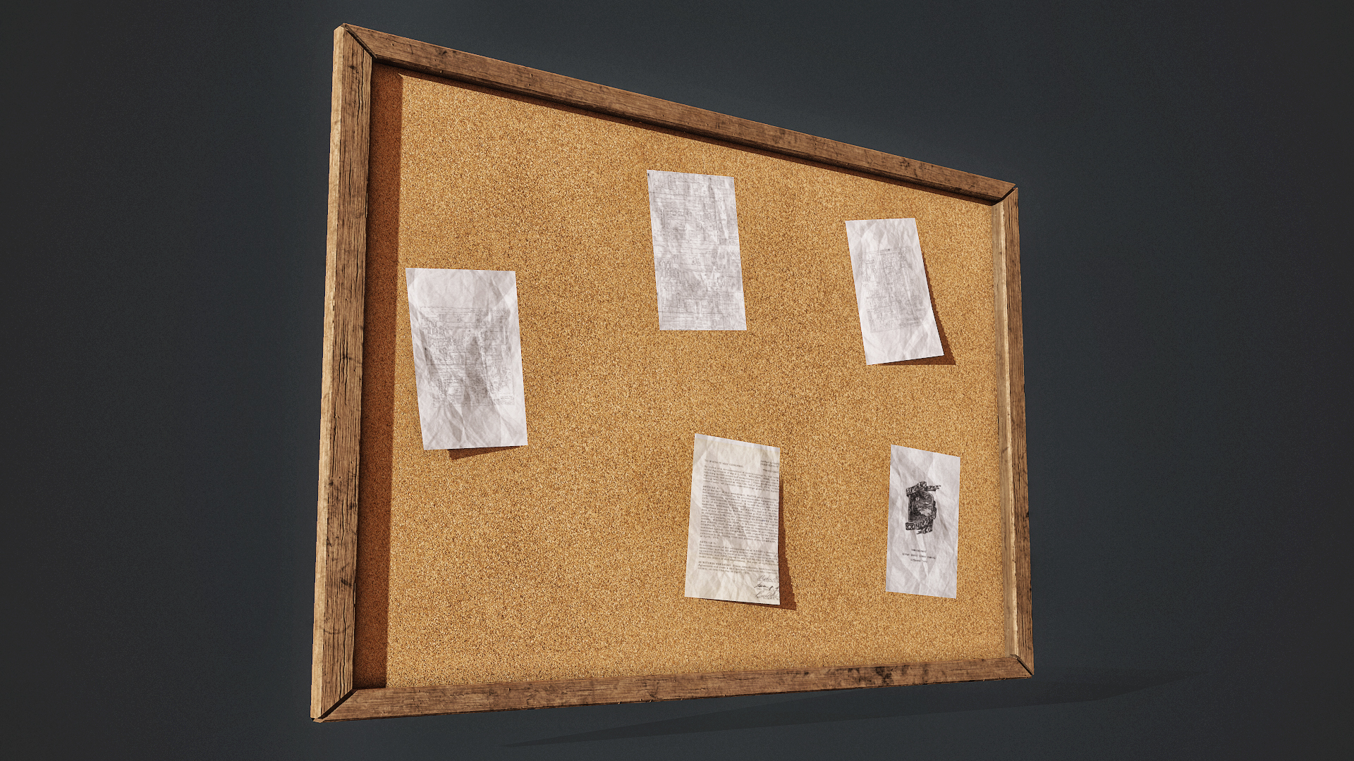 Cork Board 3d Model - HD Wallpaper 
