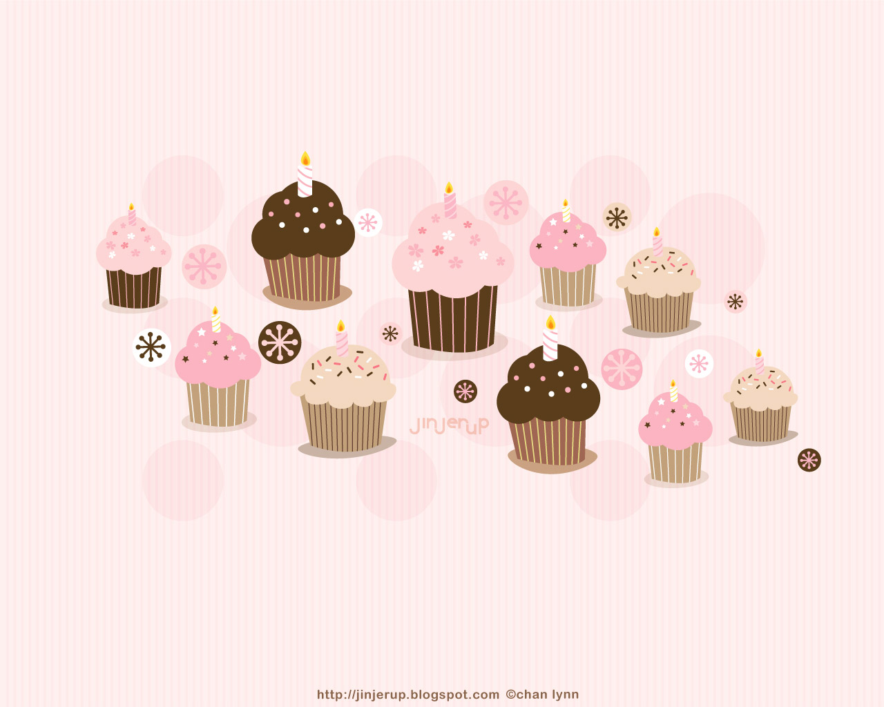 Cute Kawaii Cupcakes Wallpaper Background - Cupcake Patterns - HD Wallpaper 
