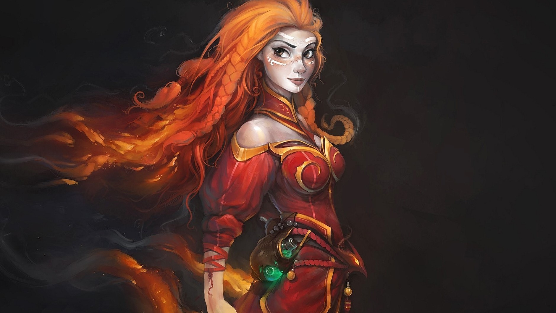 Fire Girl Fantasy Art - HD Wallpaper 