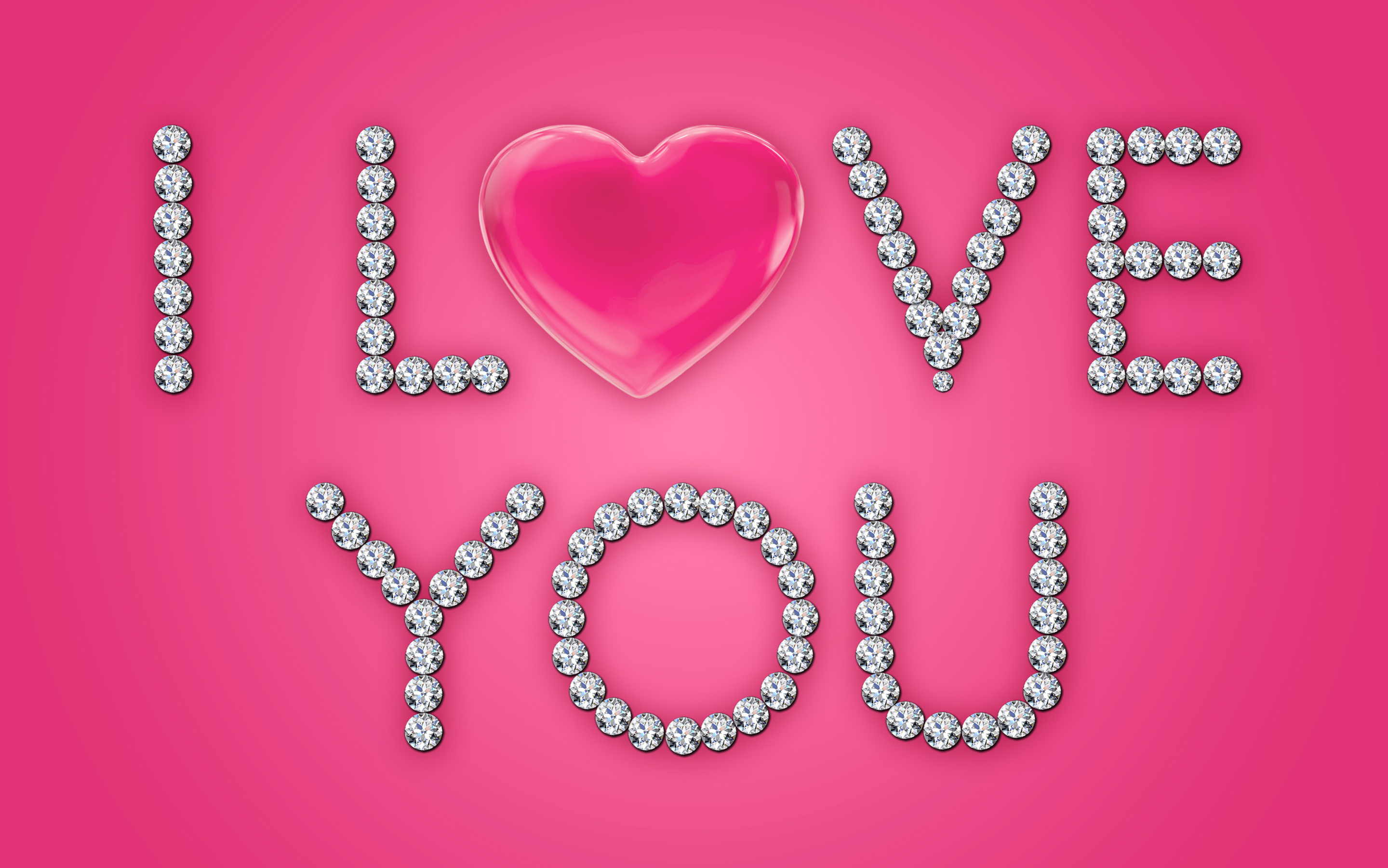 Diamond Heart I Love You - HD Wallpaper 