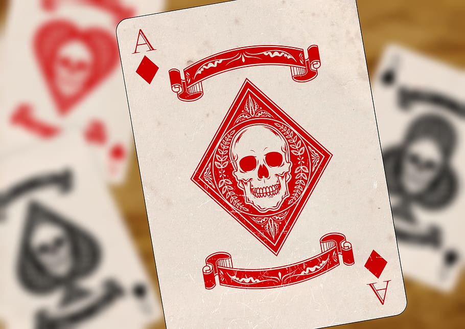 Ace Of Diamond Playing Card, Playing Cards, Heart, - Ace Of Diamonds Skull - HD Wallpaper 