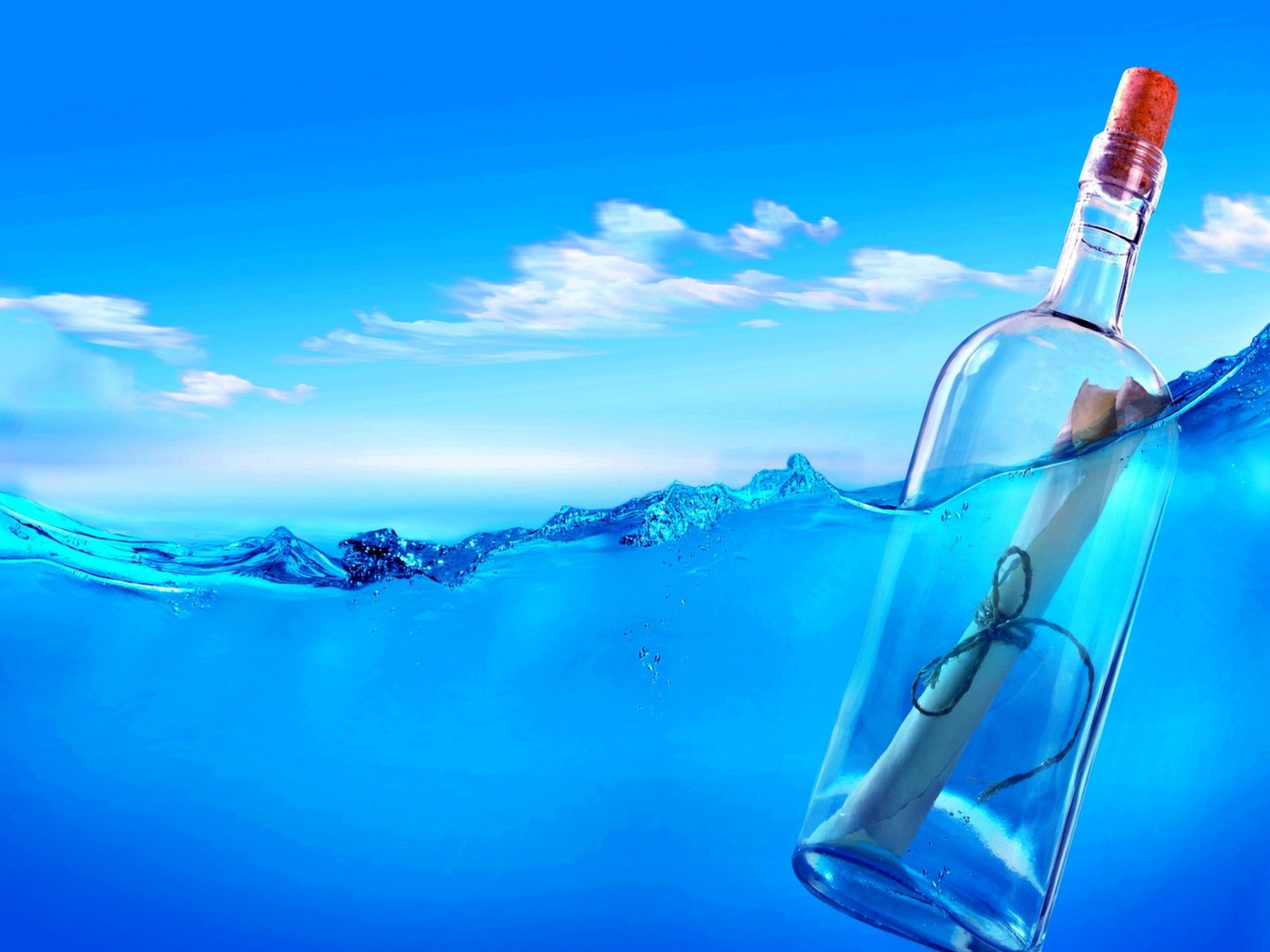 Bottle In The Water - HD Wallpaper 
