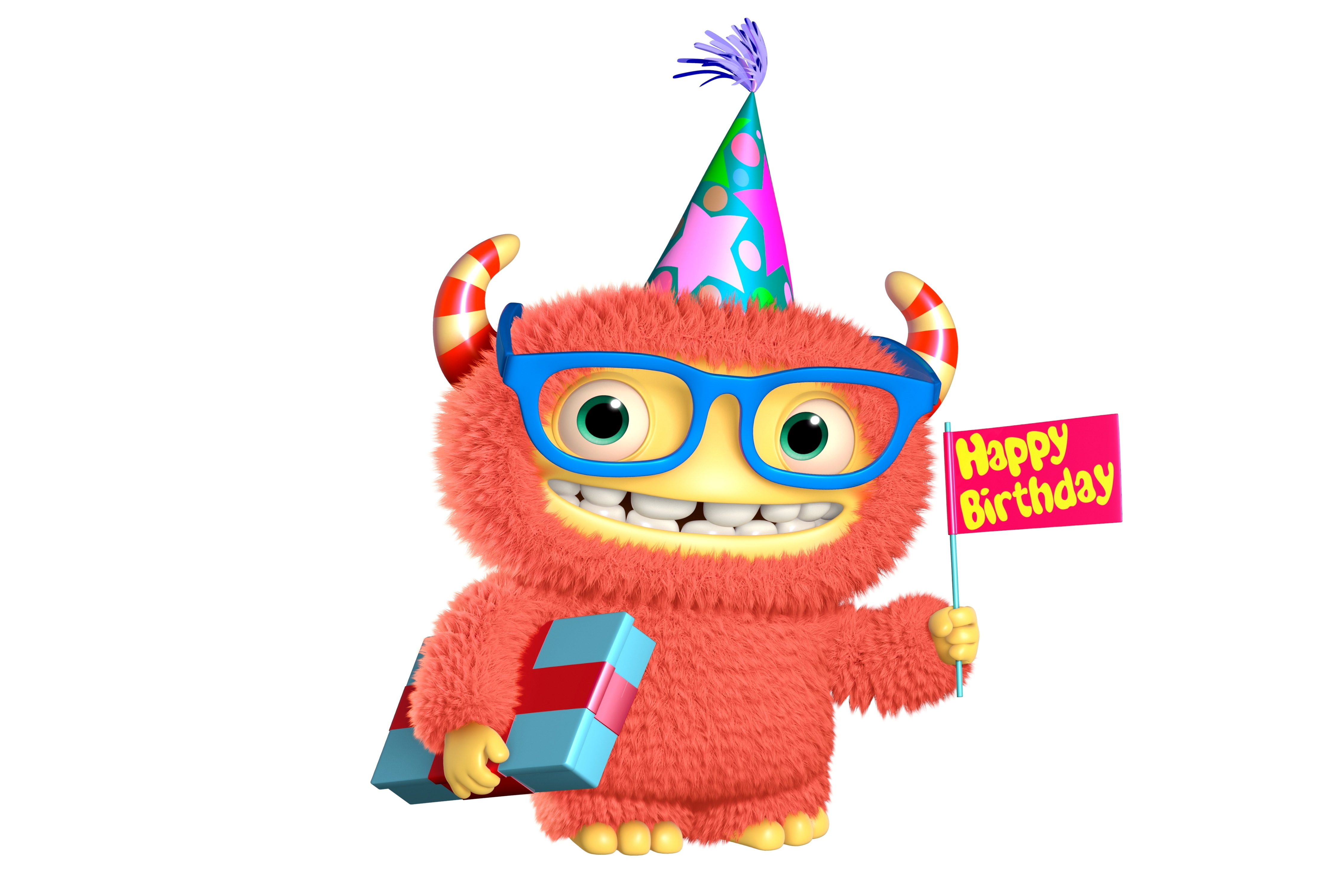 Photo Wallpaper Monster, Monster, Smile, Cartoon, Character, - Happy Birthday Wallpapers Cartoons - HD Wallpaper 