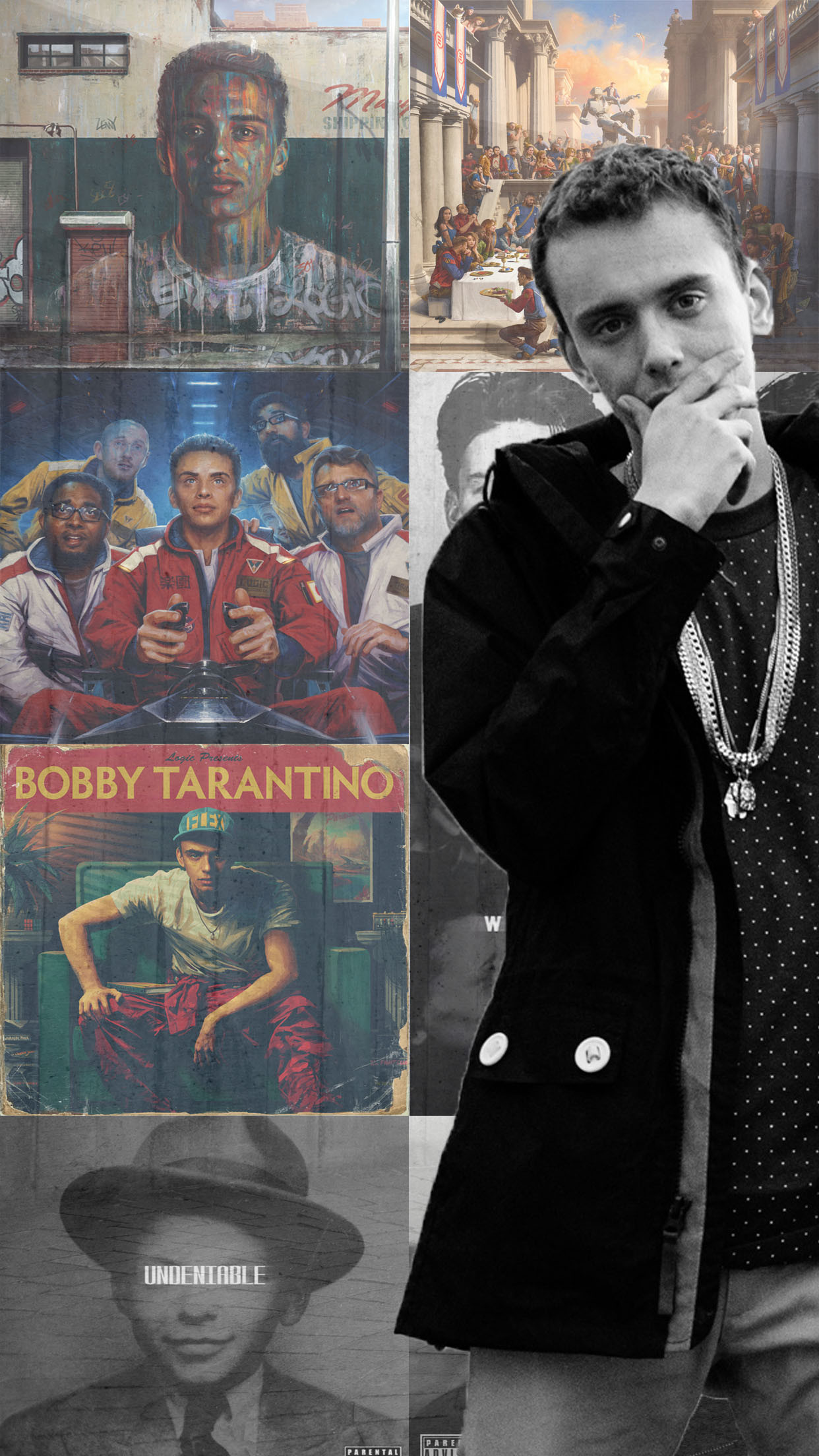 1242x2208, Made A Collage Of Logic S Albums 
 Data - Bobby Tarantino 2 Iphone - HD Wallpaper 