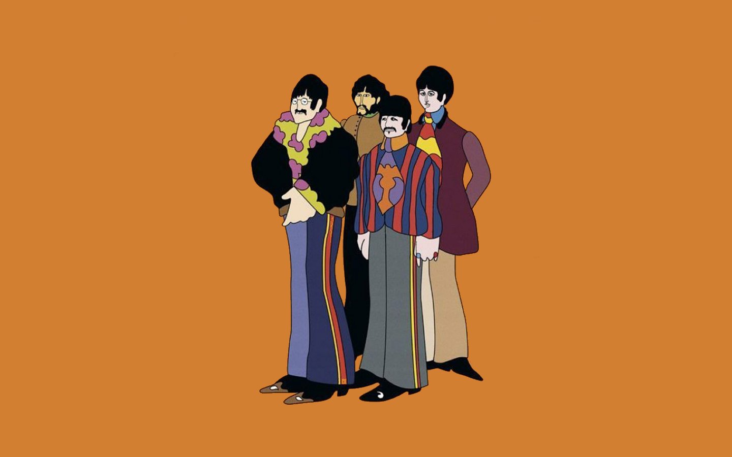 Home Browse All The Beatles Cartoonized - Cartoon Beatles Yellow Submarine - HD Wallpaper 