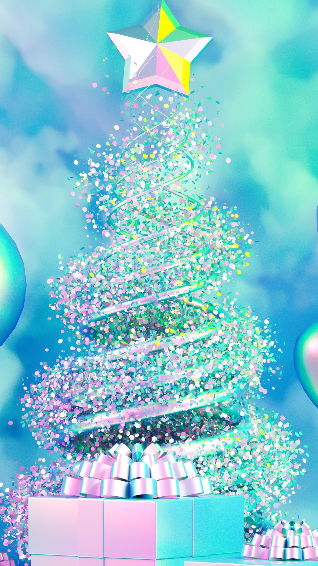 Christmas Tree Desktop Wallpaper Iphone, Android - Happy New Year 2020 - HD Wallpaper 