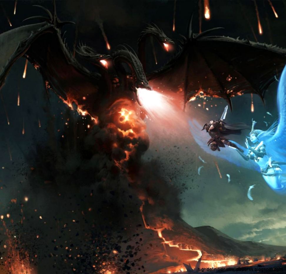 Dreamy Fantasy Dark Dragon Vs Light Angel Warrior Wallpaper - Light And Dark Dragons Fighting - HD Wallpaper 