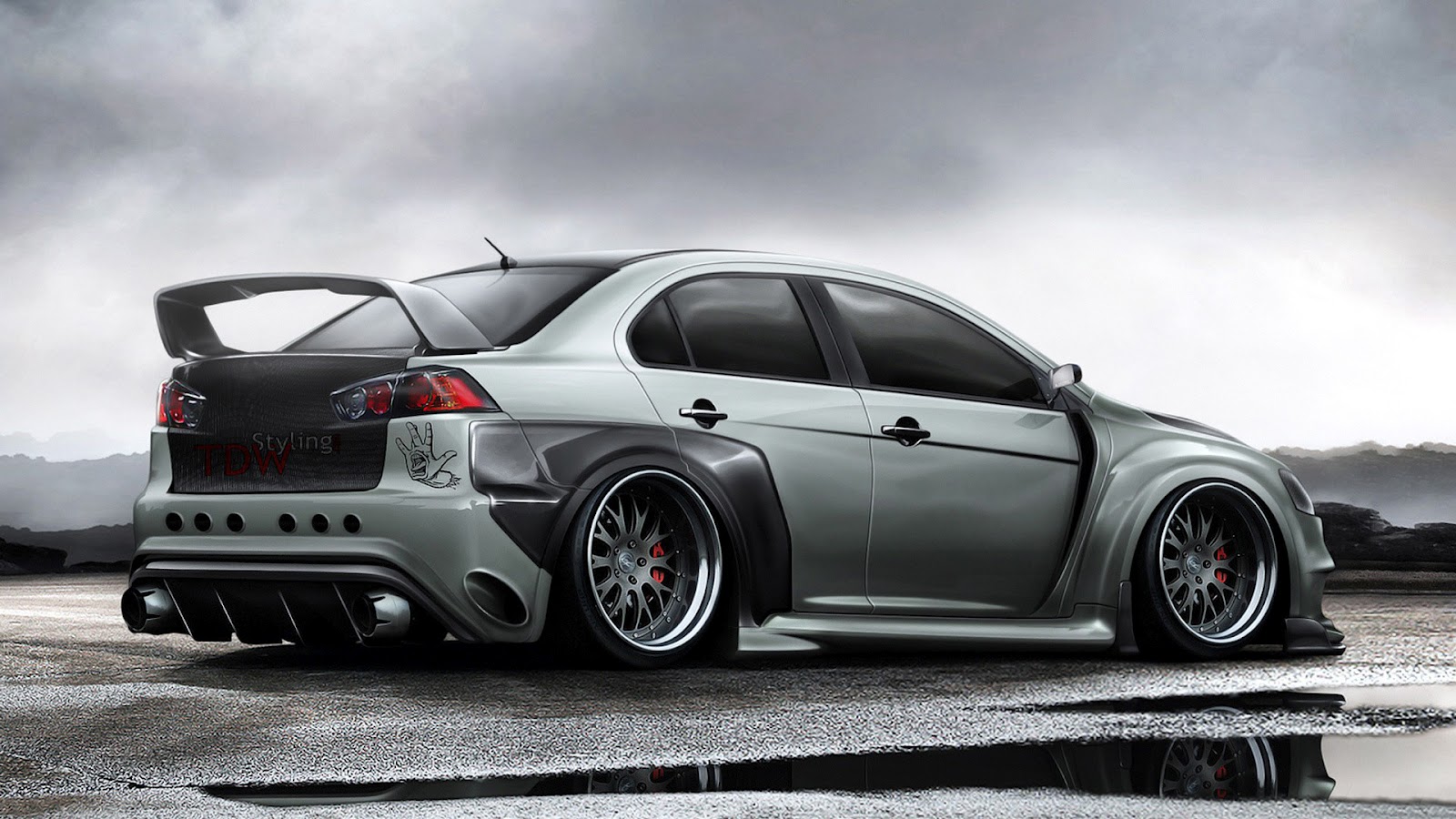 Silver Evo X - HD Wallpaper 