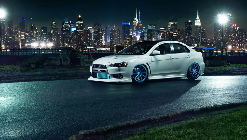 Evo X, Car, Tuning, The Night, Tuning, Mitsubishi Lancer, - Mitsubishi Lancer Evo X Tuning White - HD Wallpaper 
