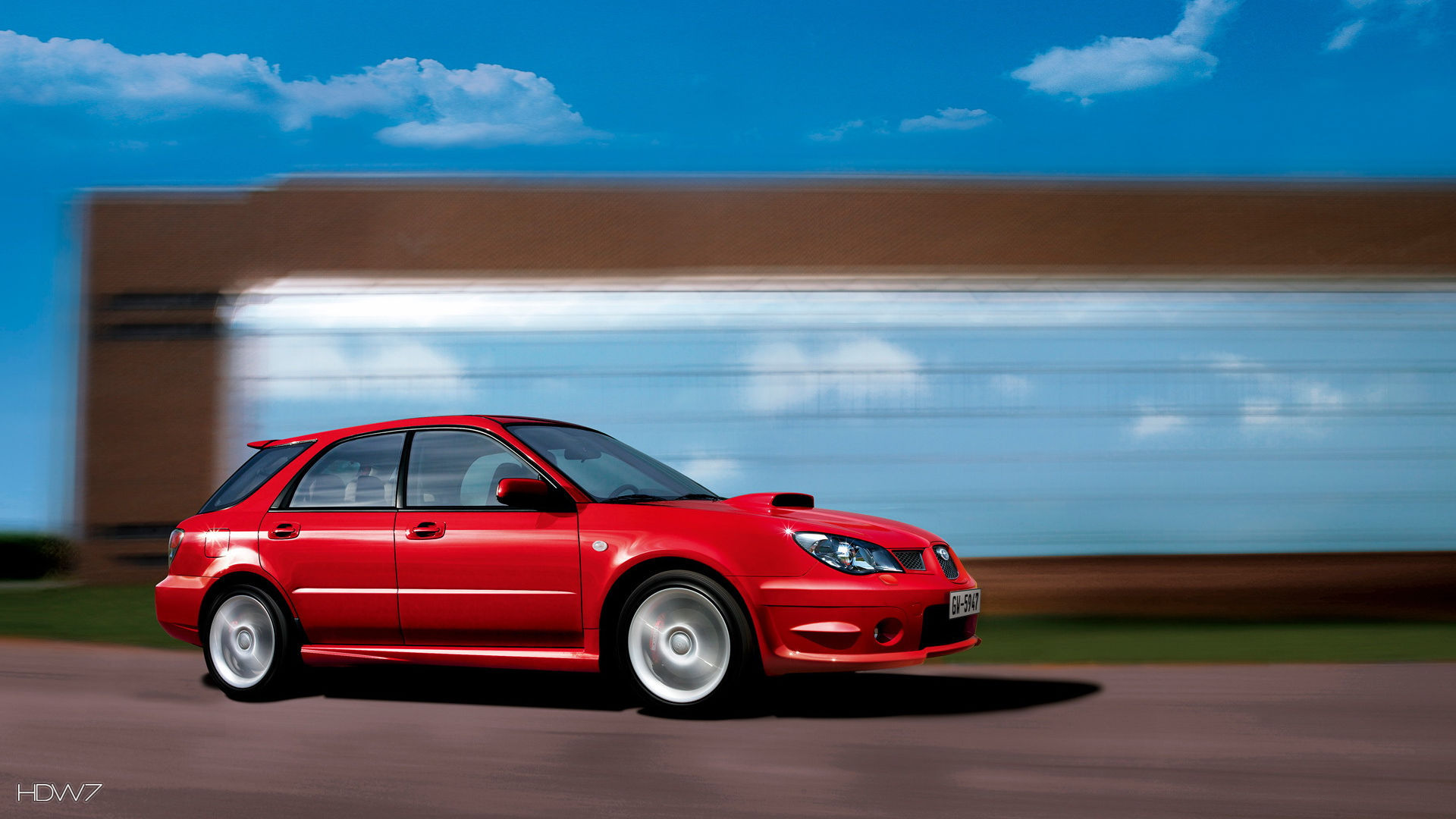 Subaru Impreza Sports Wagon Wrx 2005 Car Hd Wallpaper - 2006 Red Wrx Hatchback - HD Wallpaper 