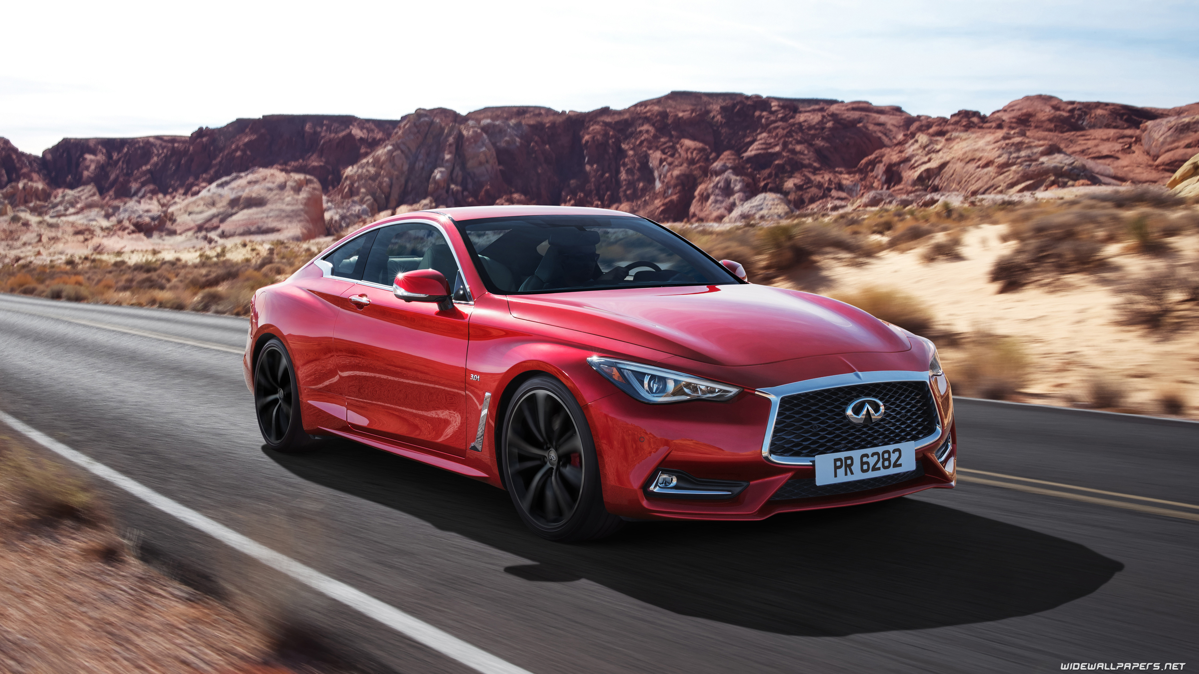 2016 Infiniti Q60 Red Sport - HD Wallpaper 