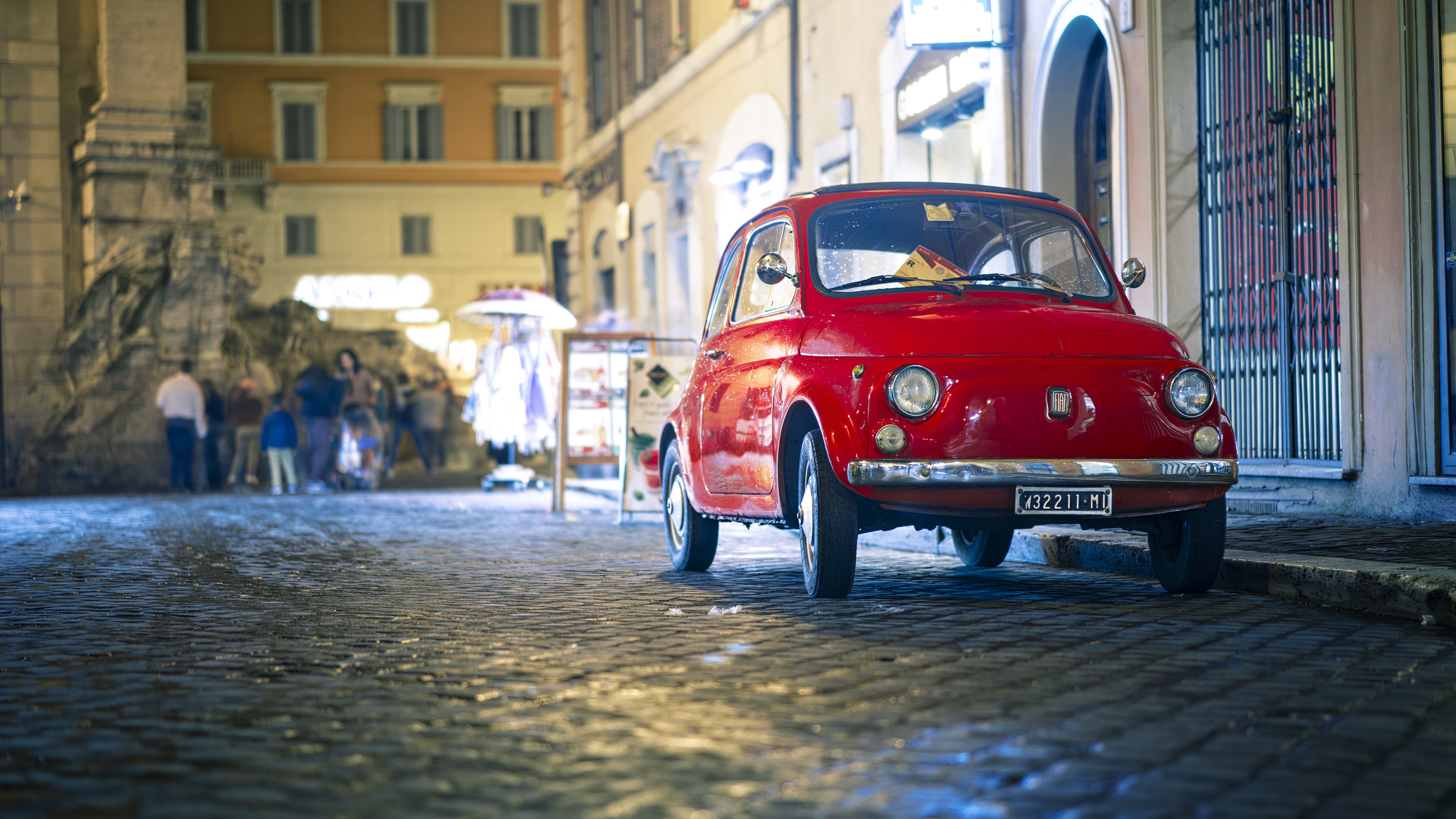 Wallpaper Fiat Red Retro Car - Fiat 500 Wallpaper Iphone - HD Wallpaper 