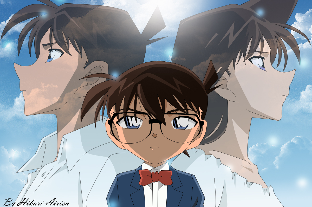 Shinichi Ran And Conan - HD Wallpaper 