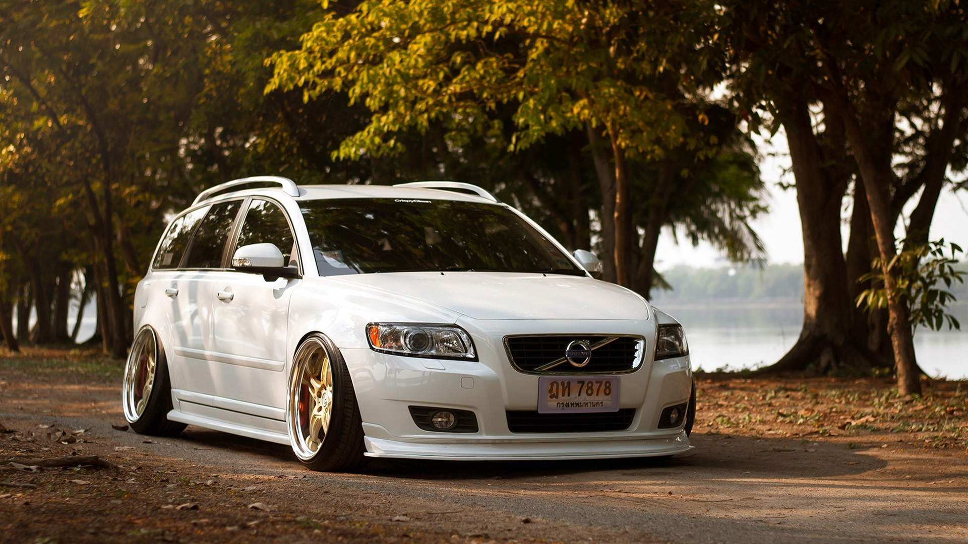 Wallpaper Volvo, V50, Tuning, White, Front View - Volvo V50 Tuning - HD Wallpaper 
