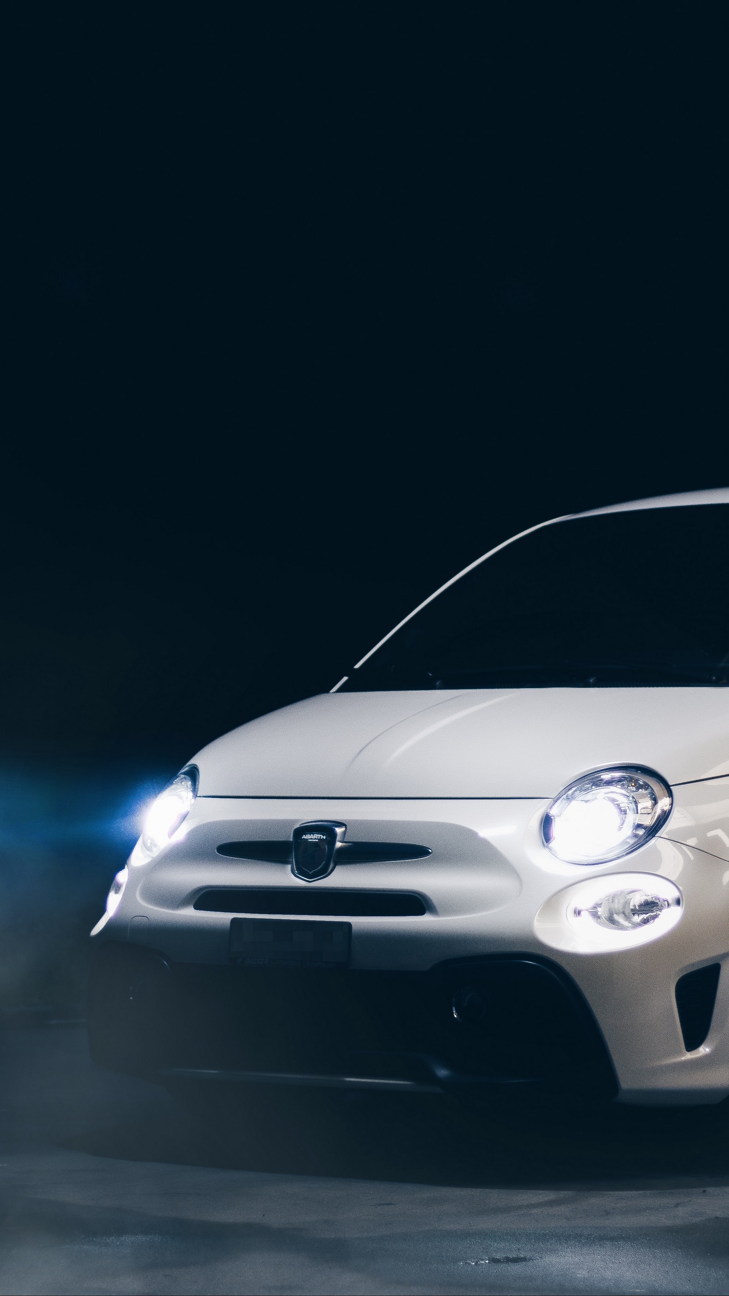 Wallpaper Fiat 500 Abarth, Fiat, Car, Headlights, White - Fiat - HD Wallpaper 