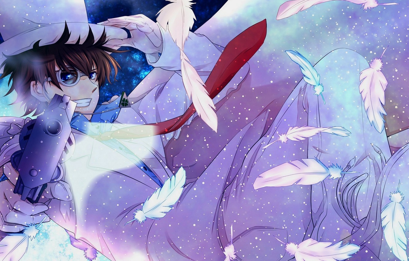 Photo Wallpaper Gun, Anime, Art, Guy, Detective Conan, - Magic Kaito 1412 Wallpaper Hd - HD Wallpaper 