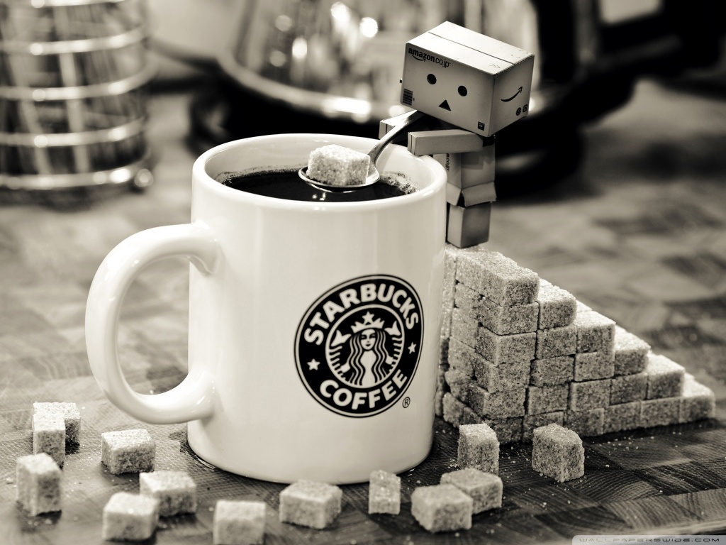 Amazon Box Man Starbucks - HD Wallpaper 