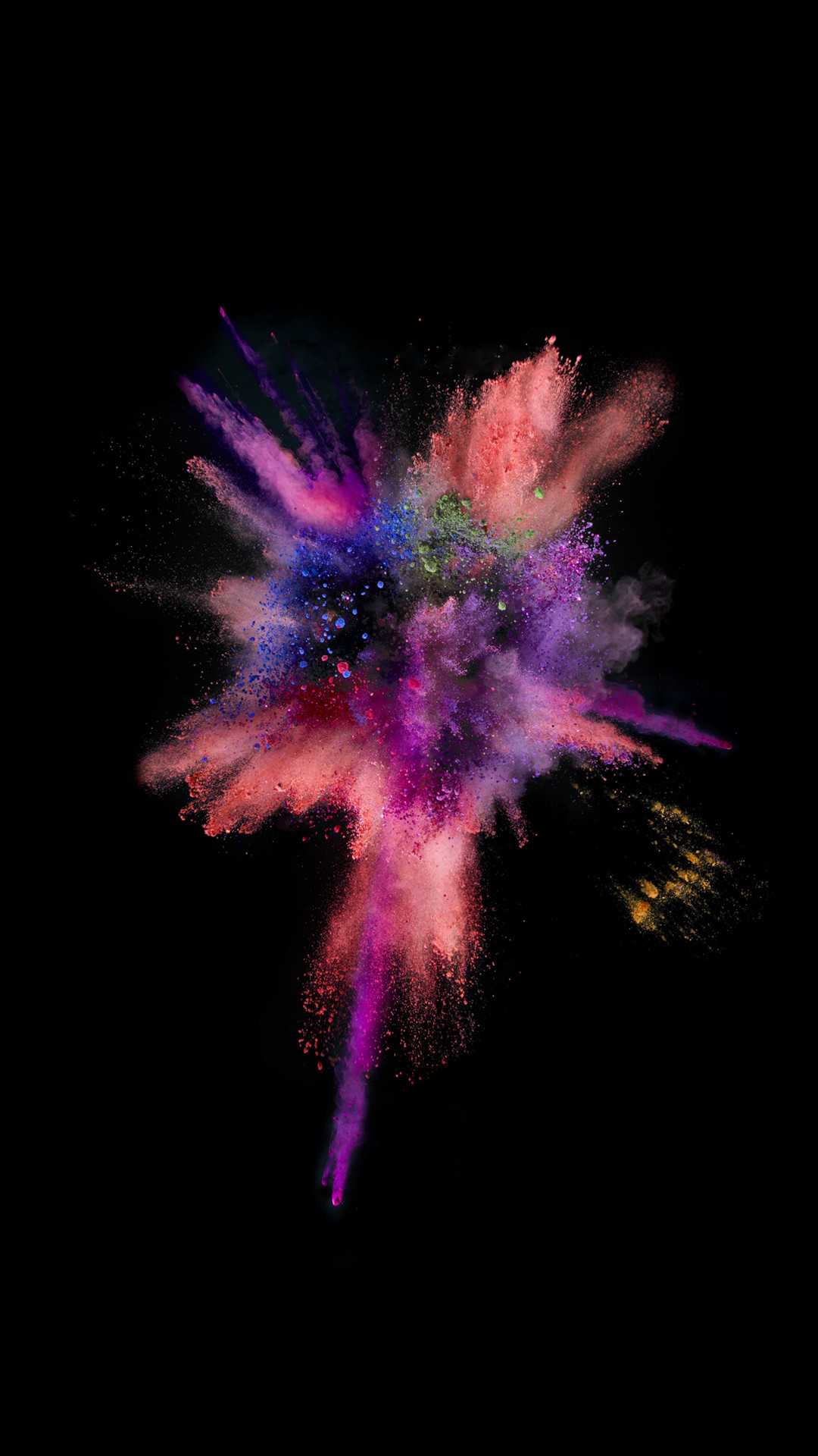 Ios9 Colorful Explosion Smoke Dark - Iphone Duvar Kağıdı Hd - HD Wallpaper 