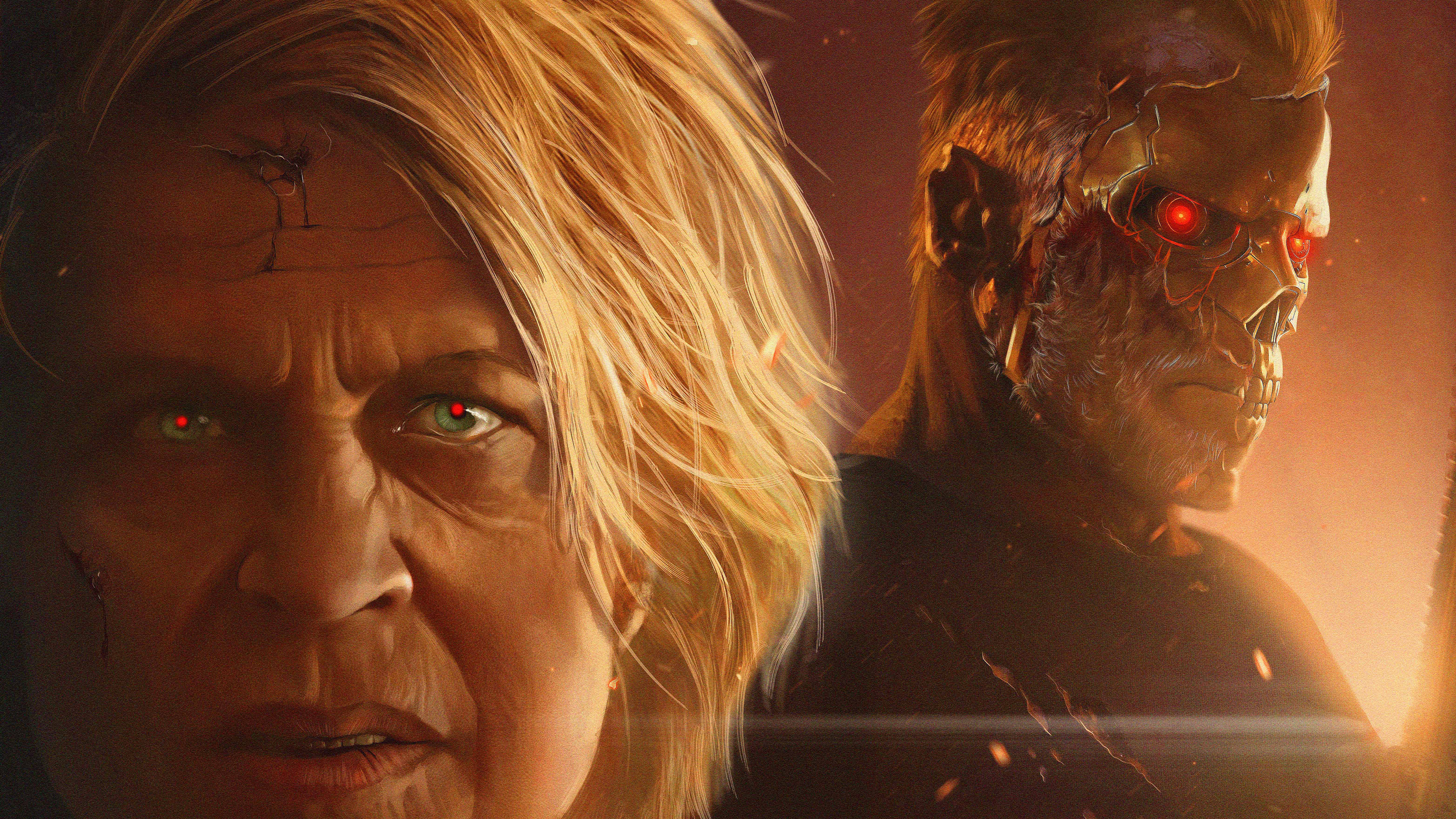 2019 Terminator Dark Fate Art - Terminator Dark Fate Arnold Schwarzenegger - HD Wallpaper 