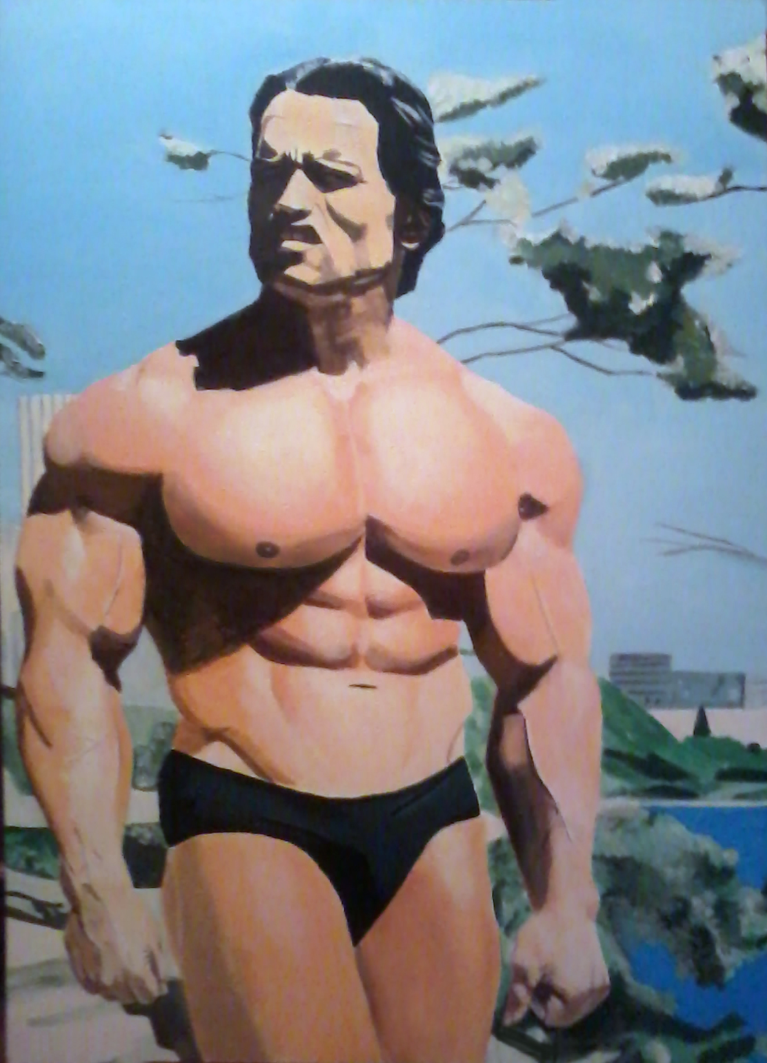 Monika Maria O - Arnold Schwarzenegger Painting - HD Wallpaper 