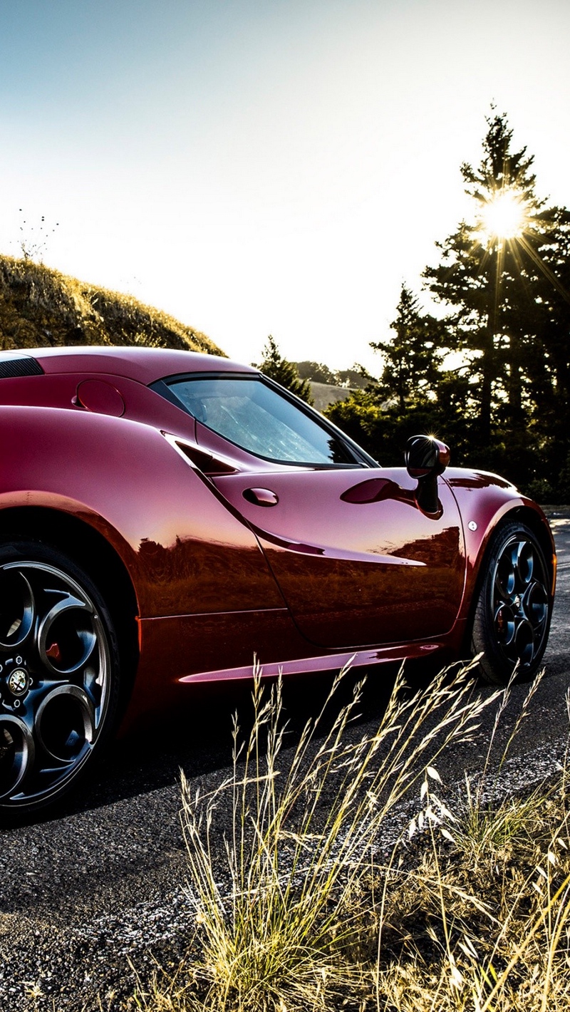 Wallpaper Alfa Romeo, Alfa Romeo 4c, Red, Side View - Alfa Romeo 4c - HD Wallpaper 