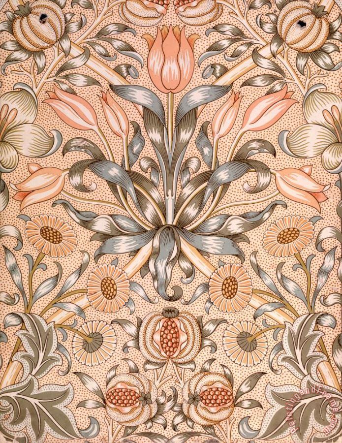 Lily And Pomegranate Wallpaper Design Painting - William Morris Lily And Pomegranate - HD Wallpaper 