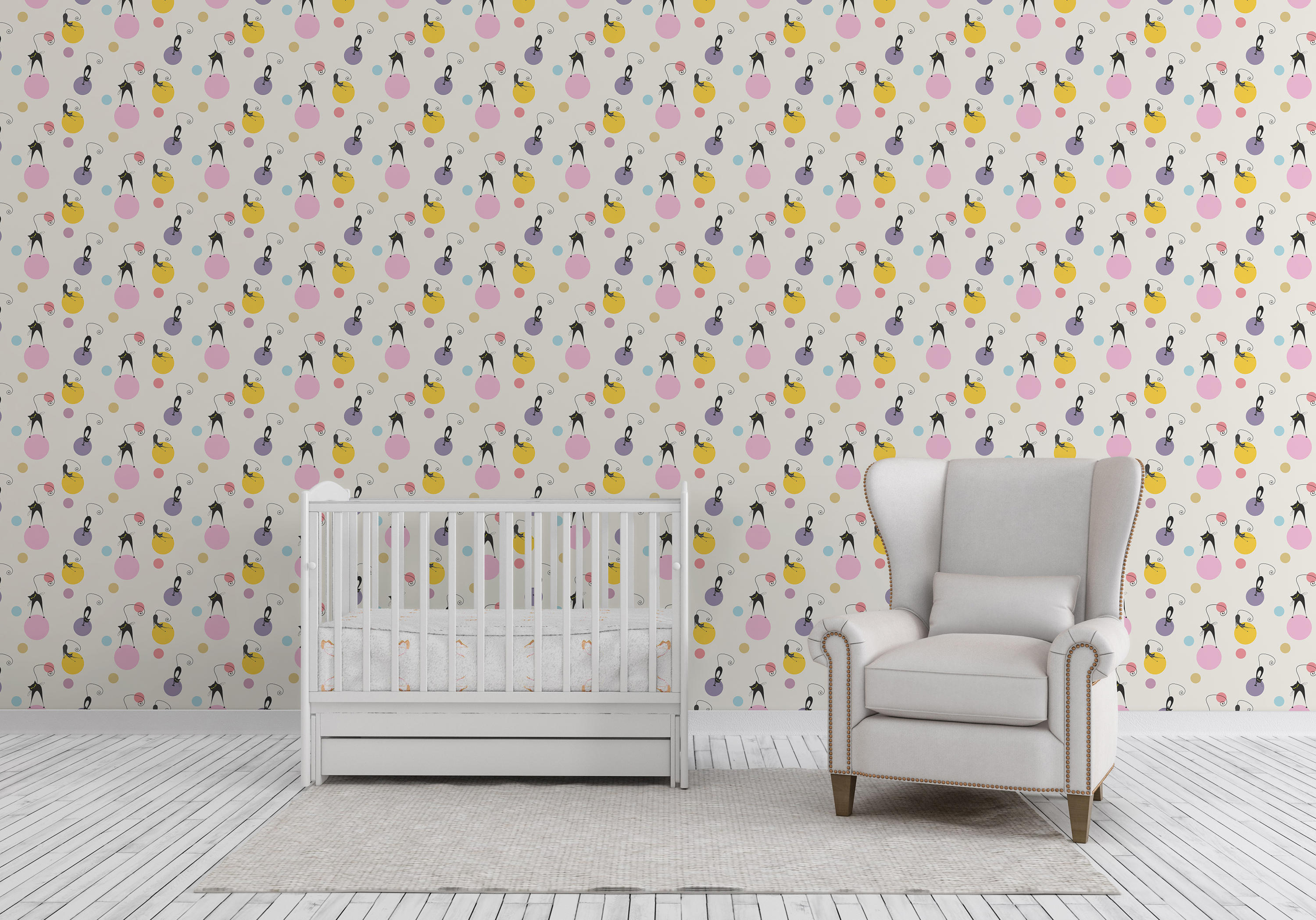 Aqua Yellow Grey Nursery - HD Wallpaper 
