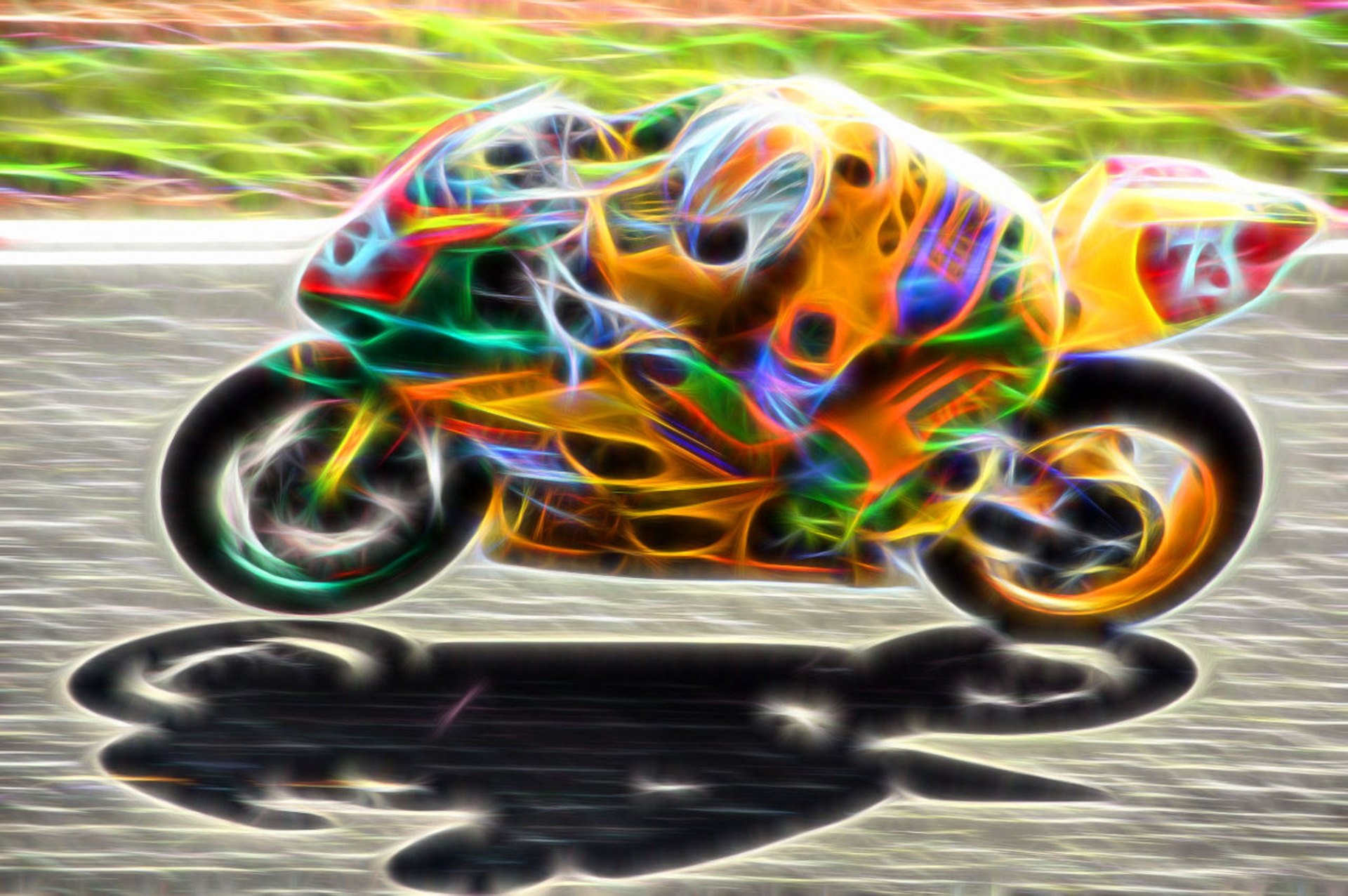 Motorcycle Neon Graphic Free Photo - Sport Motorcycle Birthday Cards - HD Wallpaper 