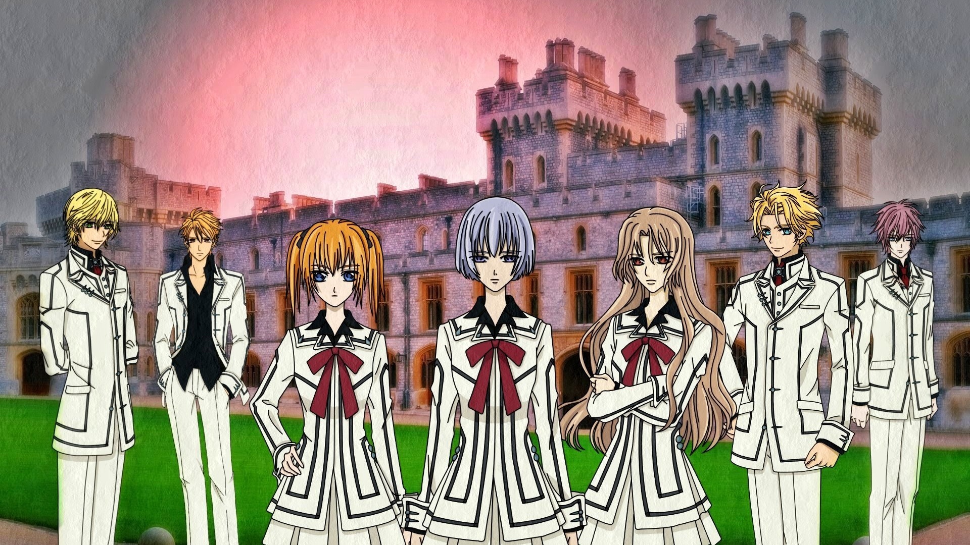 Wallpaper Vampire Knight, Crowd, Castle, Sunset - Windsor Castle - HD Wallpaper 