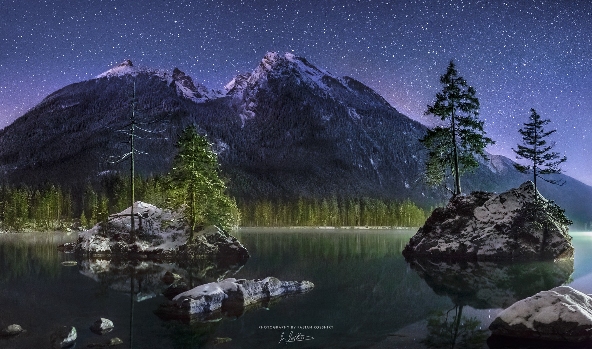 Hintersee, See, Gebirge, Sterne, Night, Milky Way, - Berchtesgaden Milky Way - HD Wallpaper 