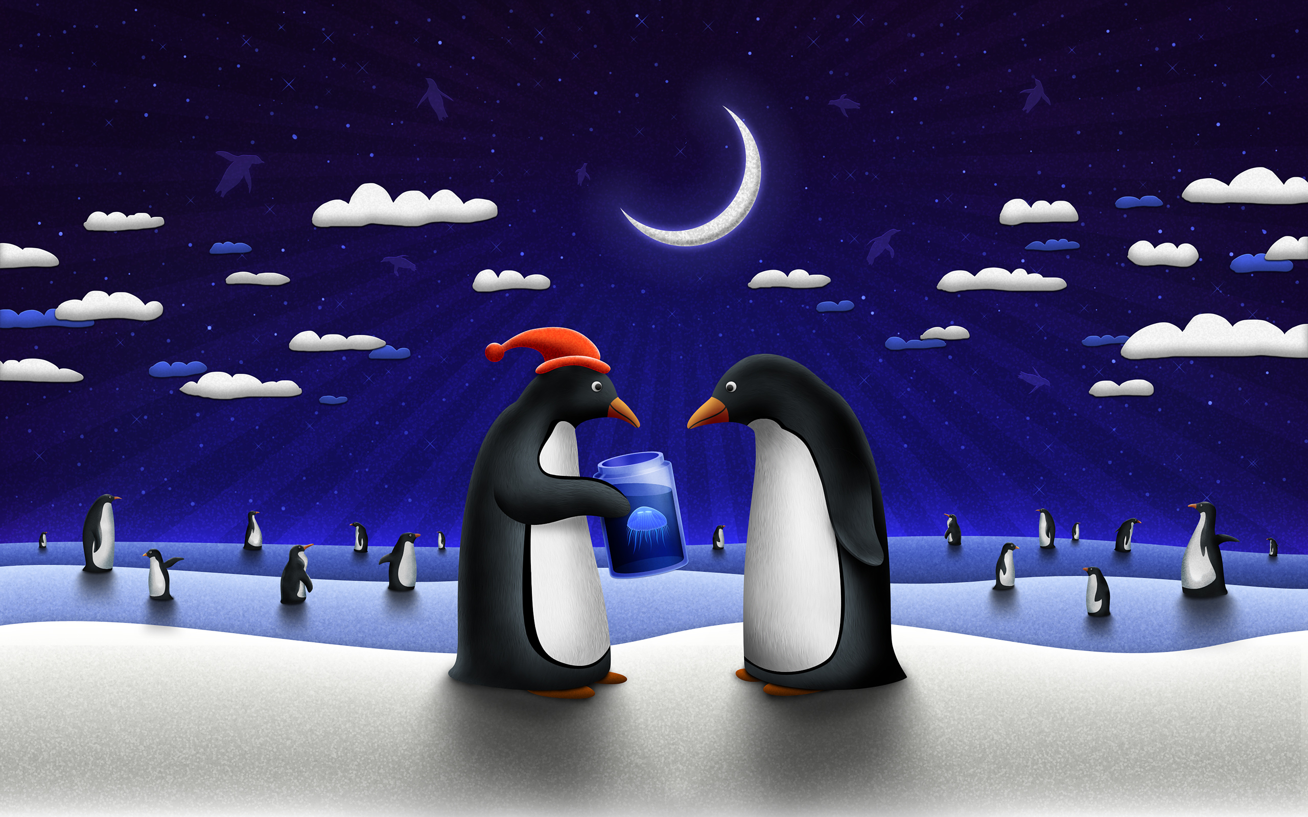 Lustige Pinguine Wallpapers - Merry Christmas Happy Hanukkah And Happy New Year - HD Wallpaper 