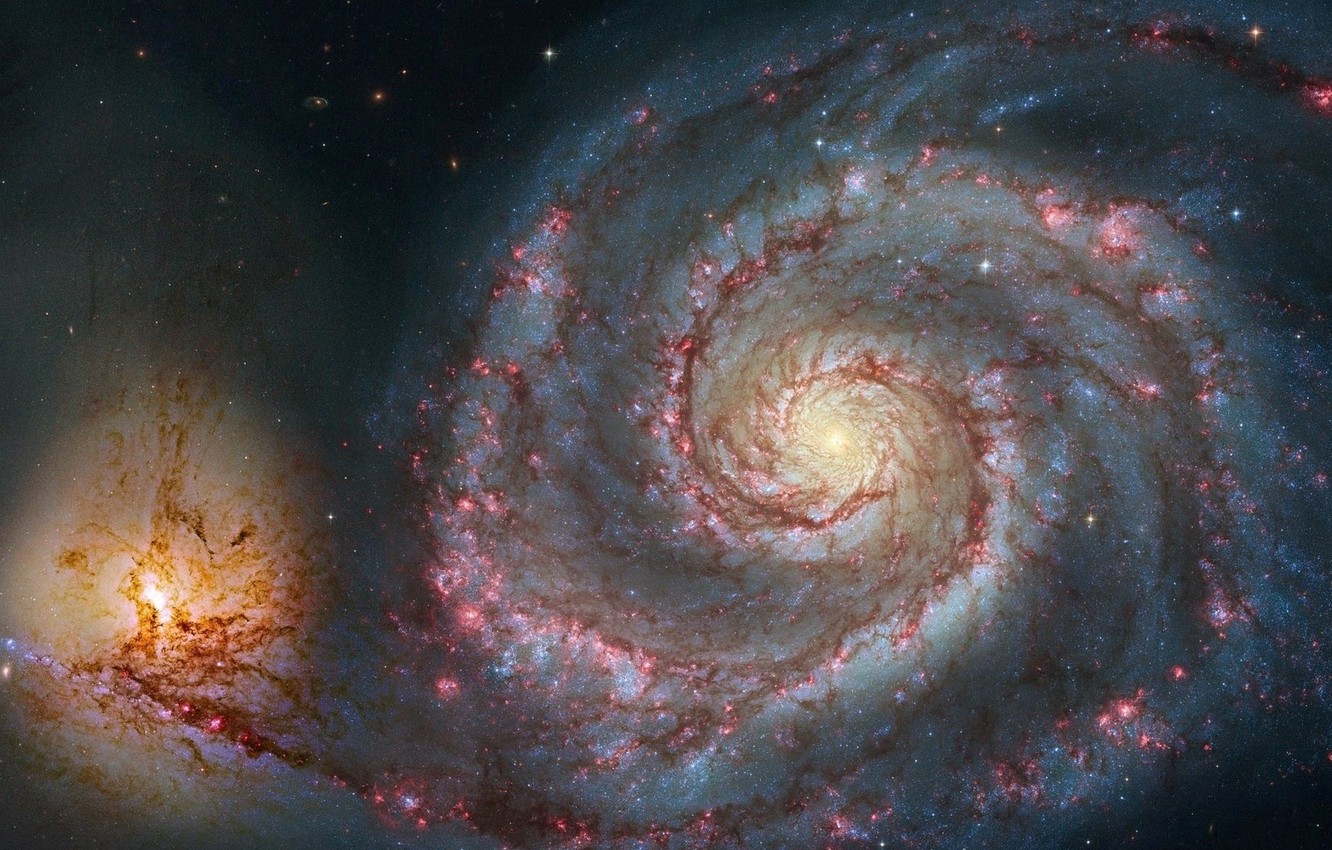 Photo Wallpaper Space, The Universe, Pulsar - Whirlpool Galaxy - HD Wallpaper 