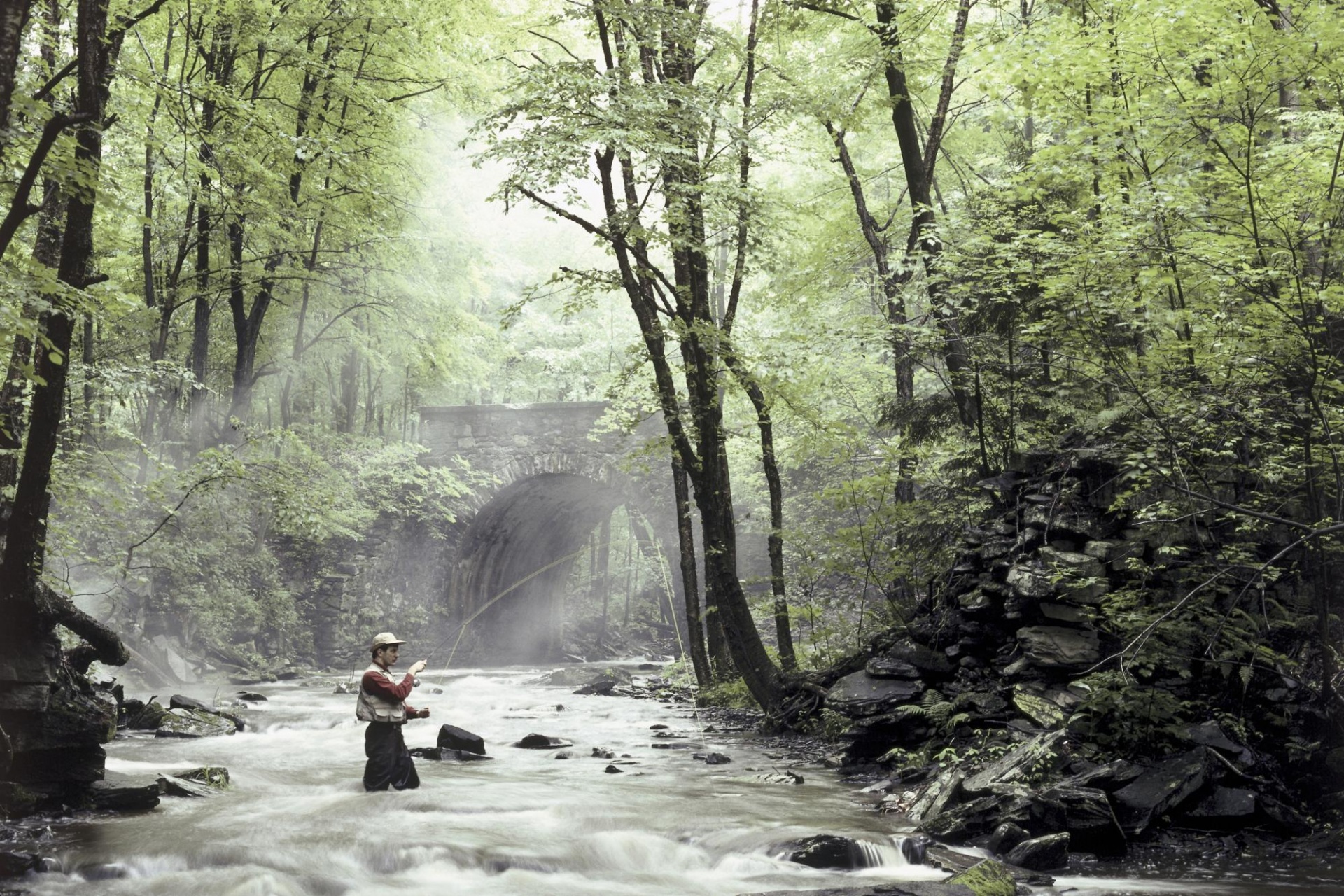 Fishing In The River Desktop Pc And Mac Wallpaper - Fly Fishing - HD Wallpaper 