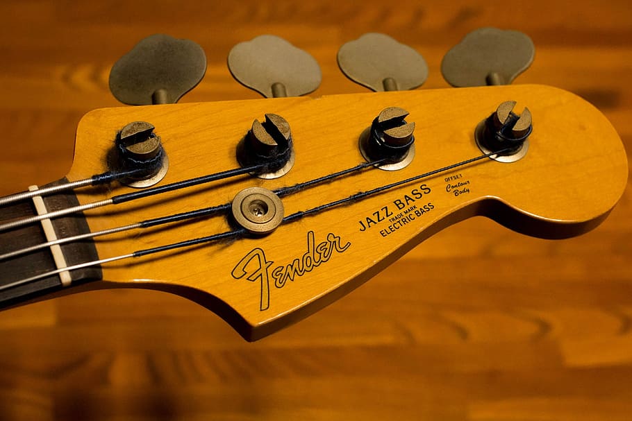 Brown Fender Jazz Bass Guitar Headstock, Musical Instruments, - Fender Bass Guitar Head - HD Wallpaper 