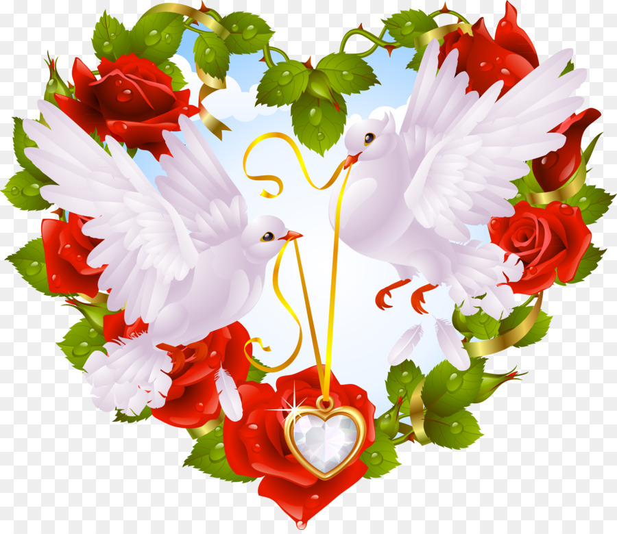 Lovebird Papageien Desktop Wallpaper - Love Birds With Heart - HD Wallpaper 