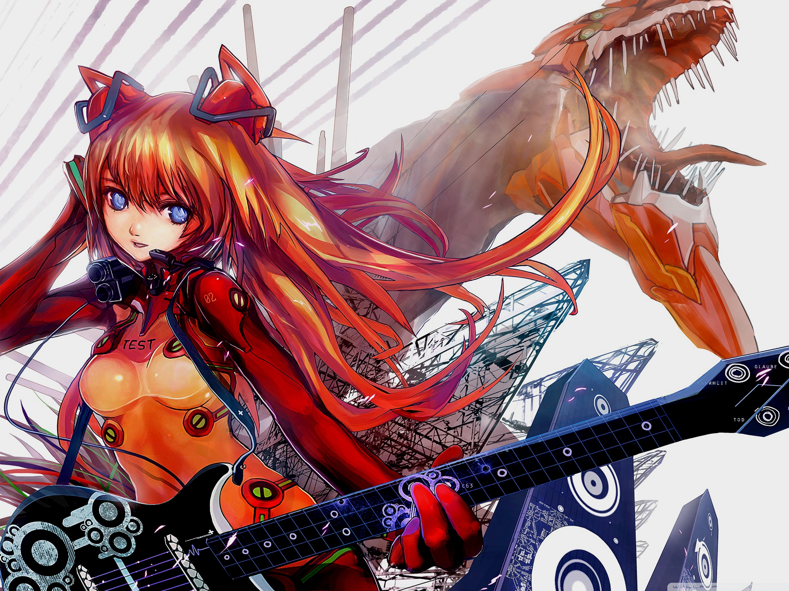 Sexy Rock Anime Girl - HD Wallpaper 