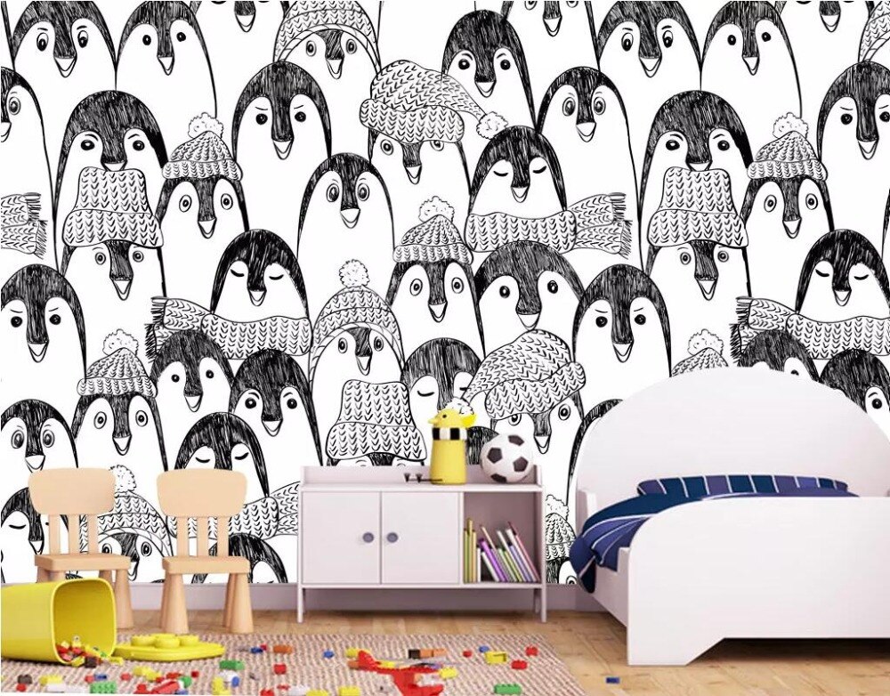 Penguin Graphic Hand Drawn - HD Wallpaper 