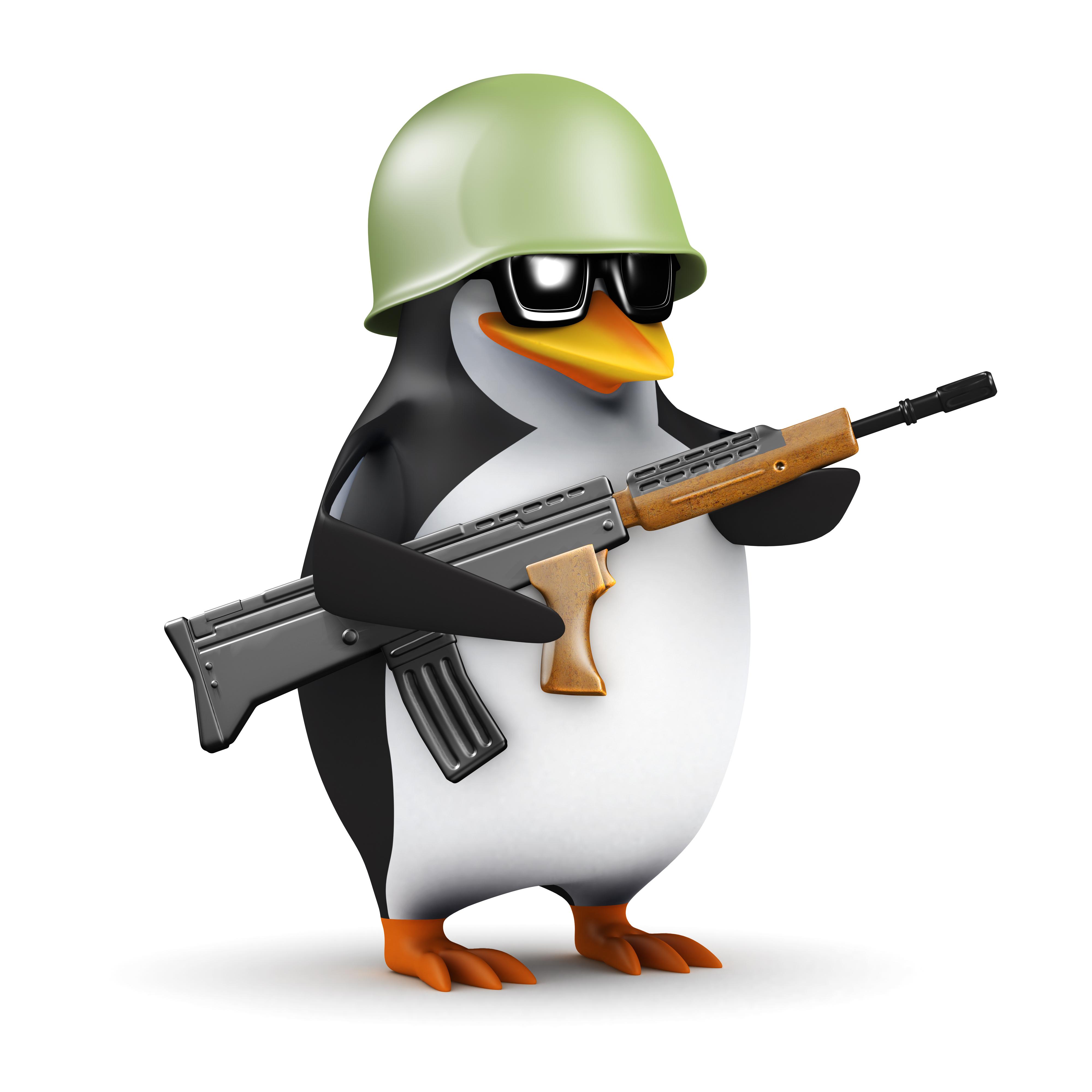 Penguin With Carabine And In , Photo, Wallpapers For - 3d Penguin Stock - HD Wallpaper 