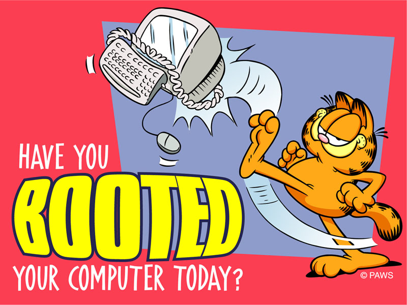 Booted - Garfield Have You Booted Your Computer Today - HD Wallpaper 