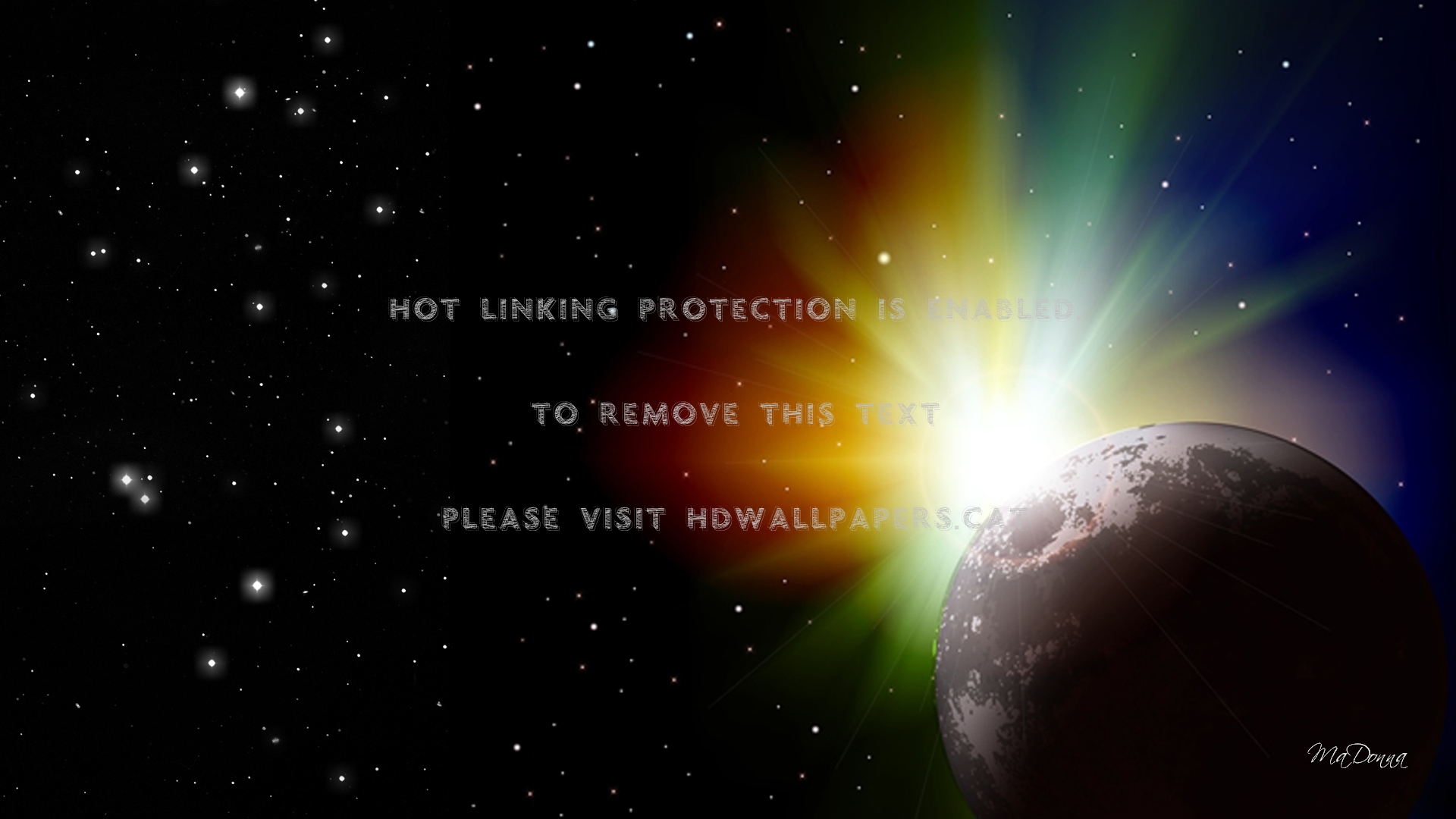 Color Burst In Space Sun Lights Planet - Nova - HD Wallpaper 