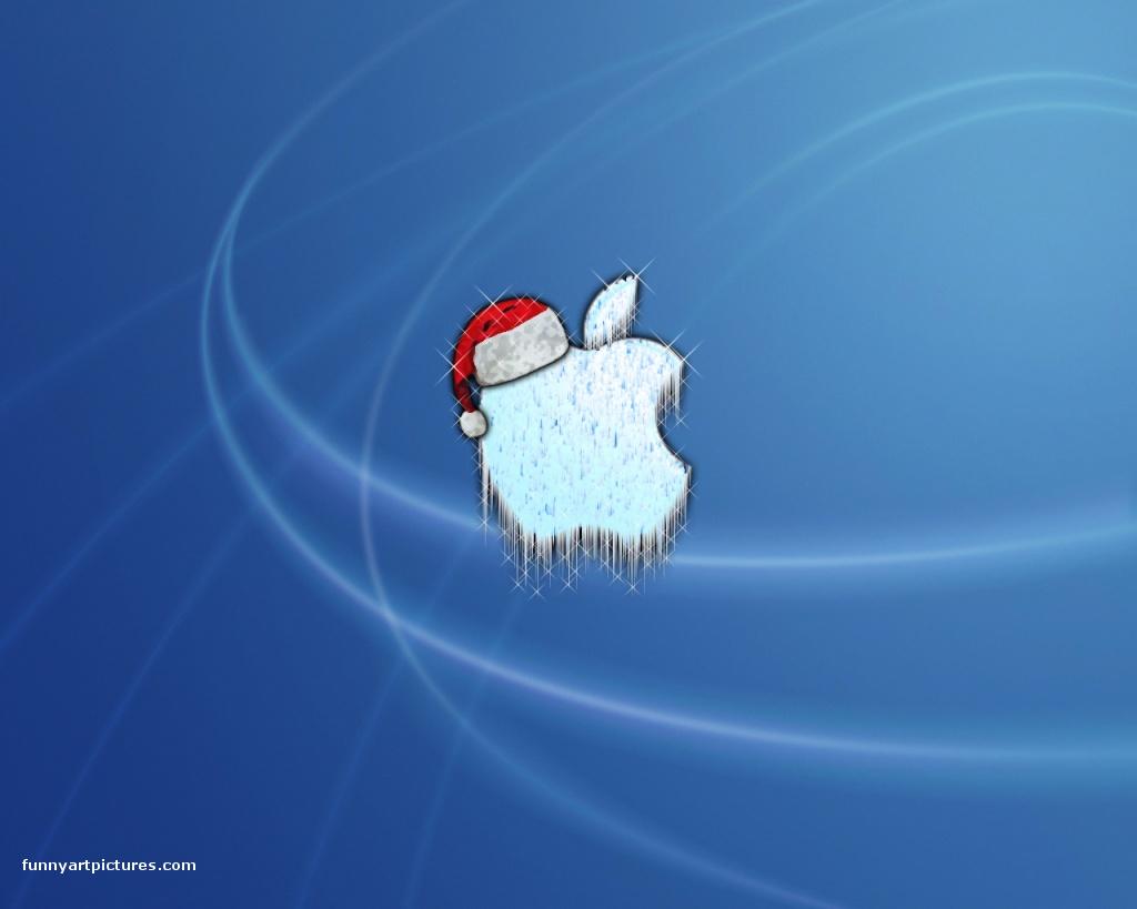 Desktop Wallpapers, Apple Computer Christmas, Funny - Apple Christmas - HD Wallpaper 