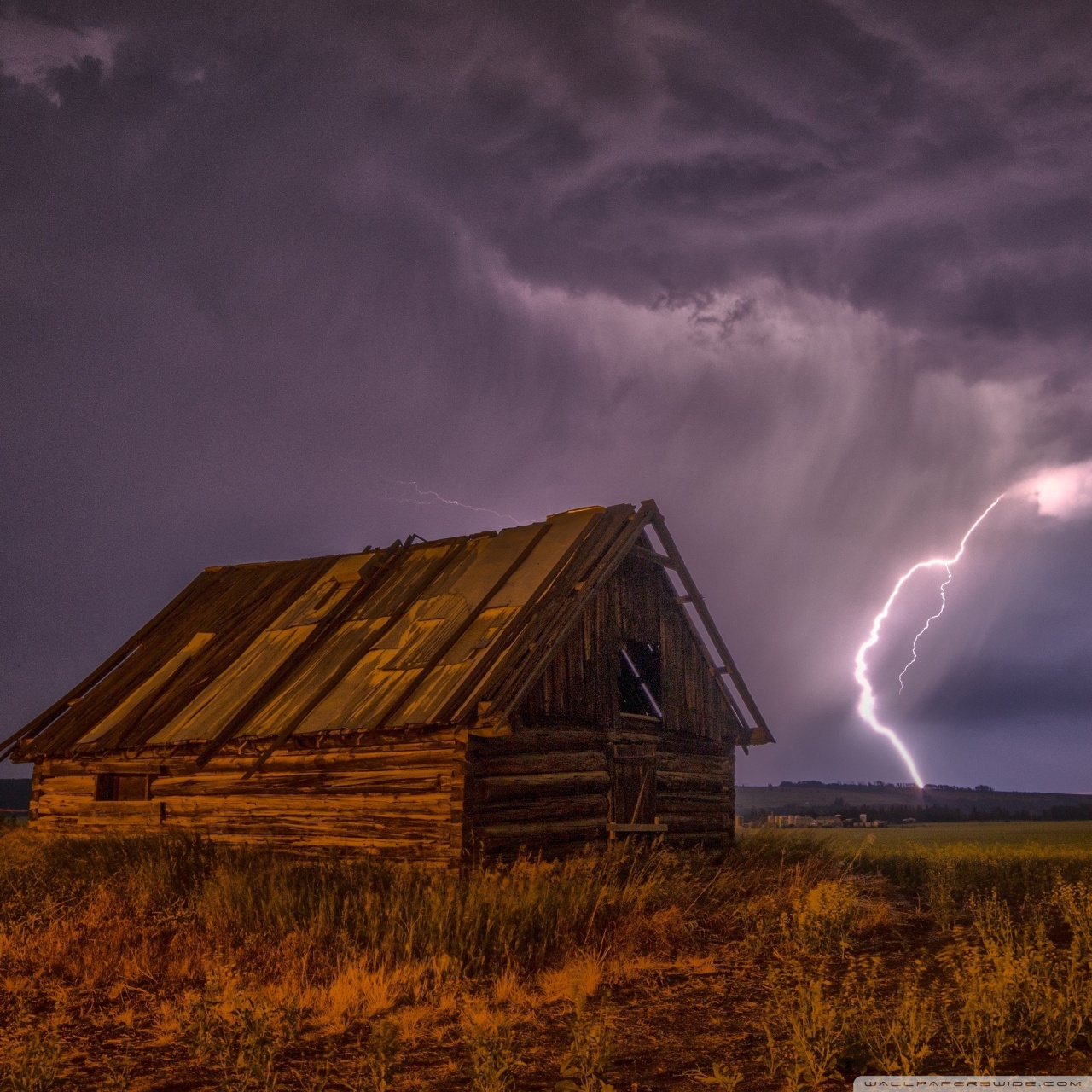 Thunderstorm Countryside - HD Wallpaper 