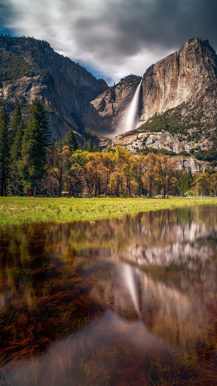 Mountains, Waterfall, Landscape, Nature, Wallpaper - Iphone 11 Wallpaper Yosemite - HD Wallpaper 