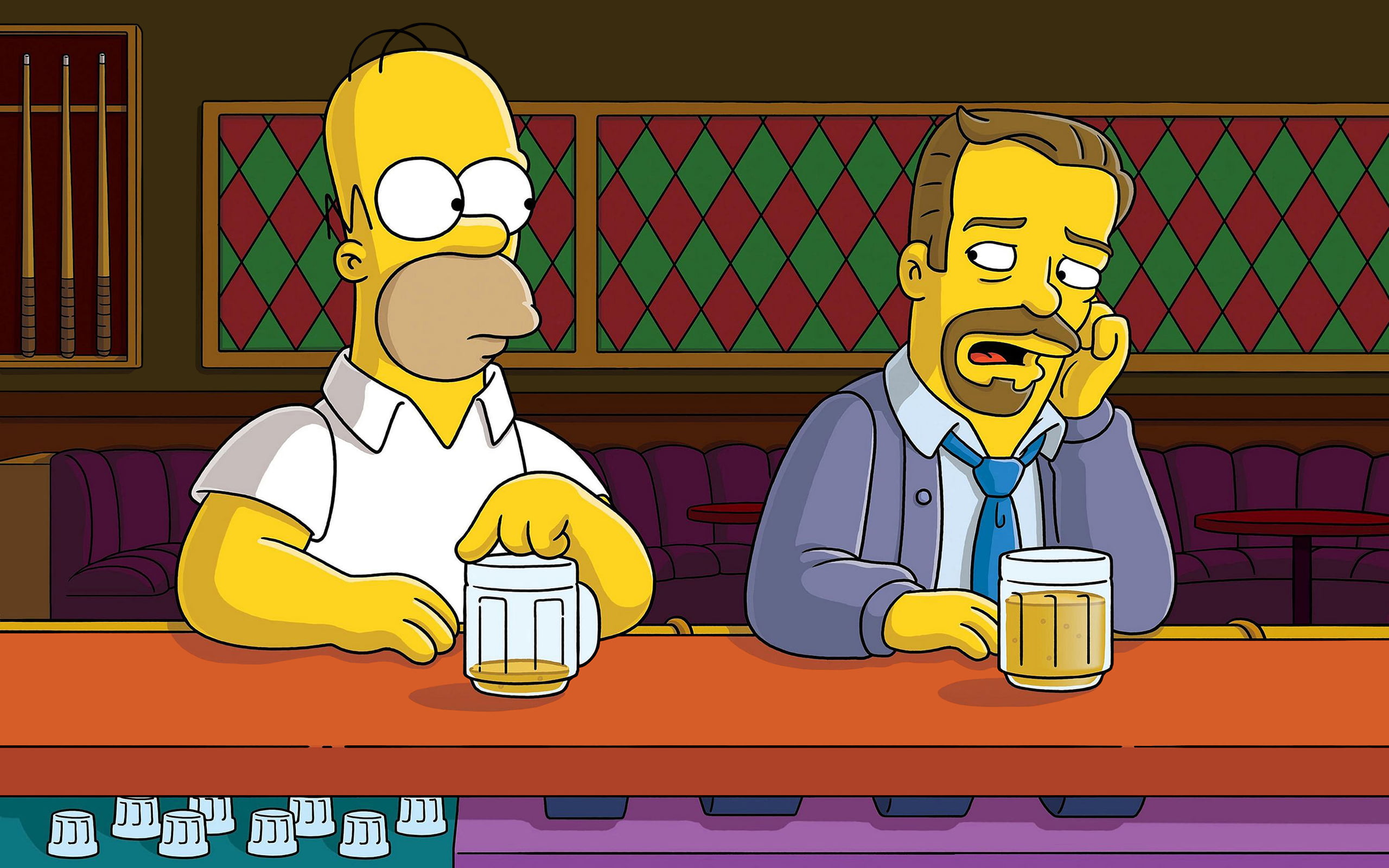Homer Drinking At Moe's - HD Wallpaper 