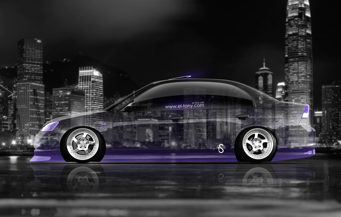 Photo Wallpaper Auto, Neon, Machine, Wallpaper, City, - Creative Cars - HD Wallpaper 