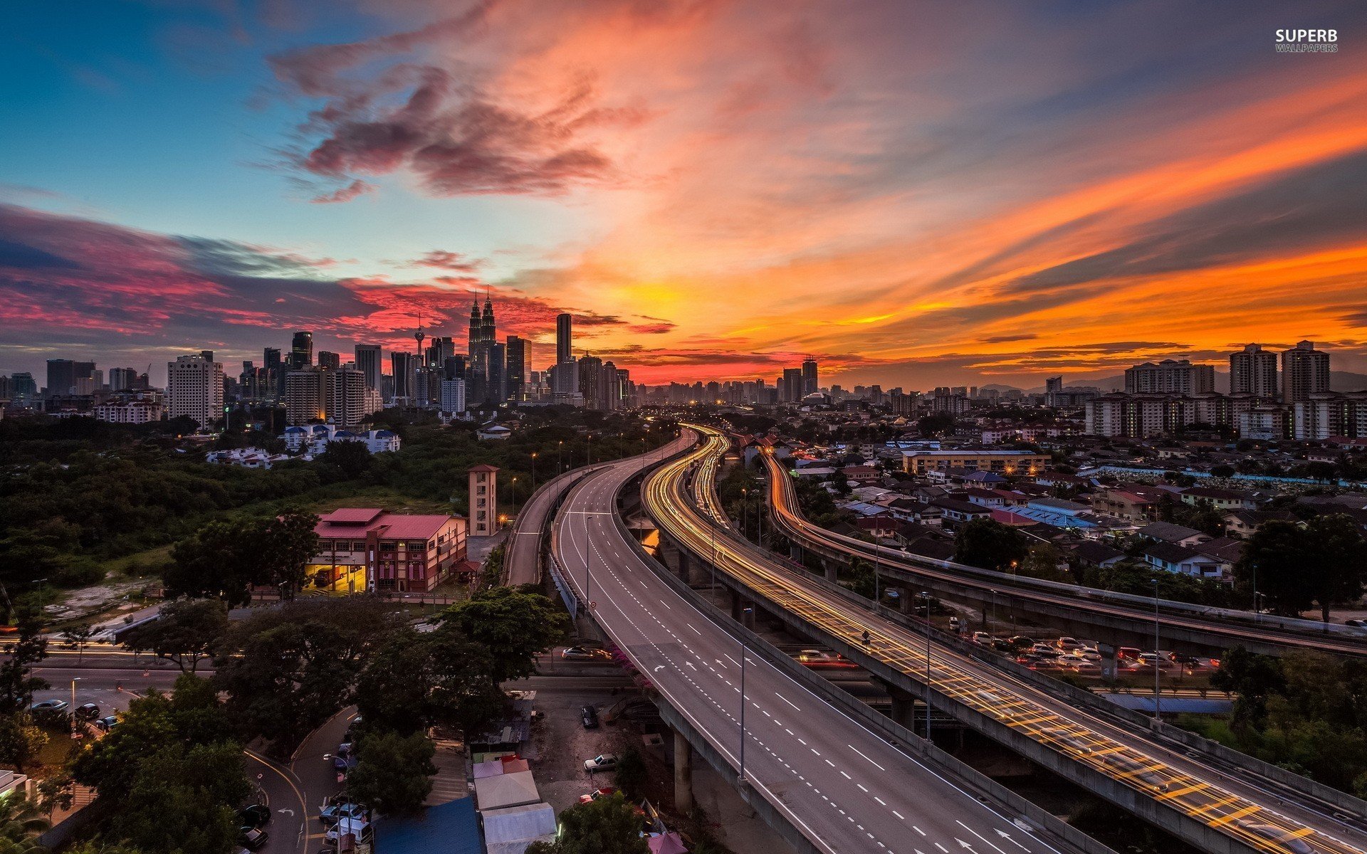 Beautiful City Kuala Lampur Malaysia During Sunset - Kuala Lumpur - HD Wallpaper 