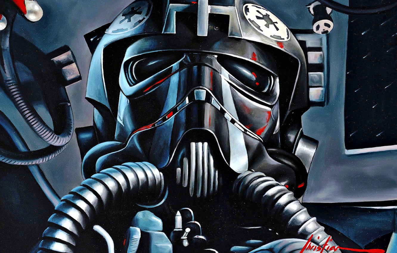Photo Wallpaper Star Wars, Art, Pilot, Tie Fighter, - Empire Star Wars Tie Fighter Pilot - HD Wallpaper 