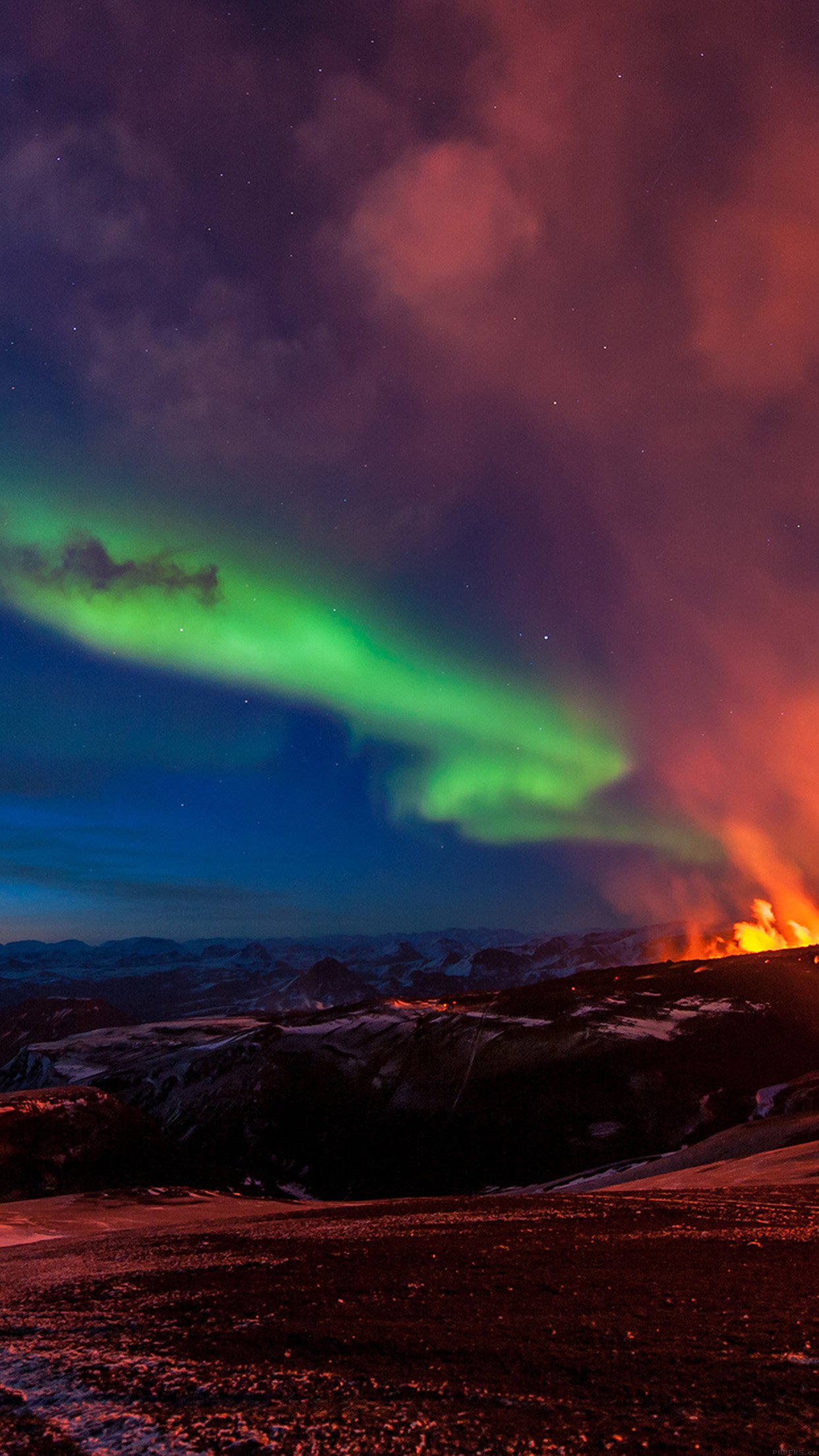 Iceland Mountain Fire Nature Android Wallpaper - Iceland Hd Wallpaper For Android - HD Wallpaper 