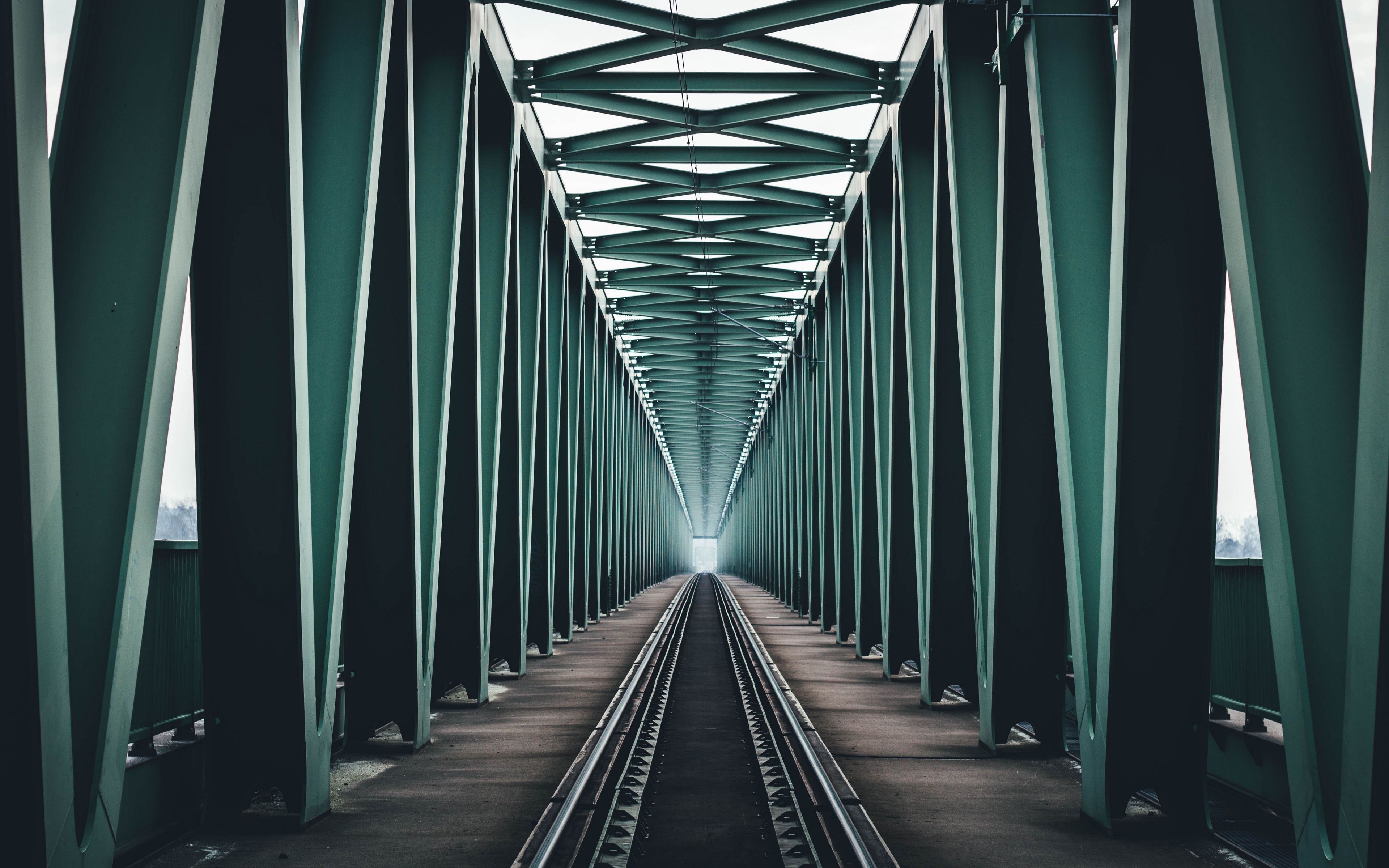 Wallpaper Bridge, Railway, Construction, Minimalism, - Architecture 4k Wallpaper For Phone - HD Wallpaper 